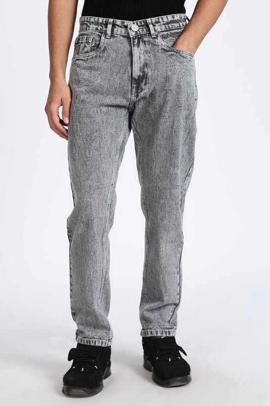 Mom Fit Frosted Grey Shade Denim Jeans
