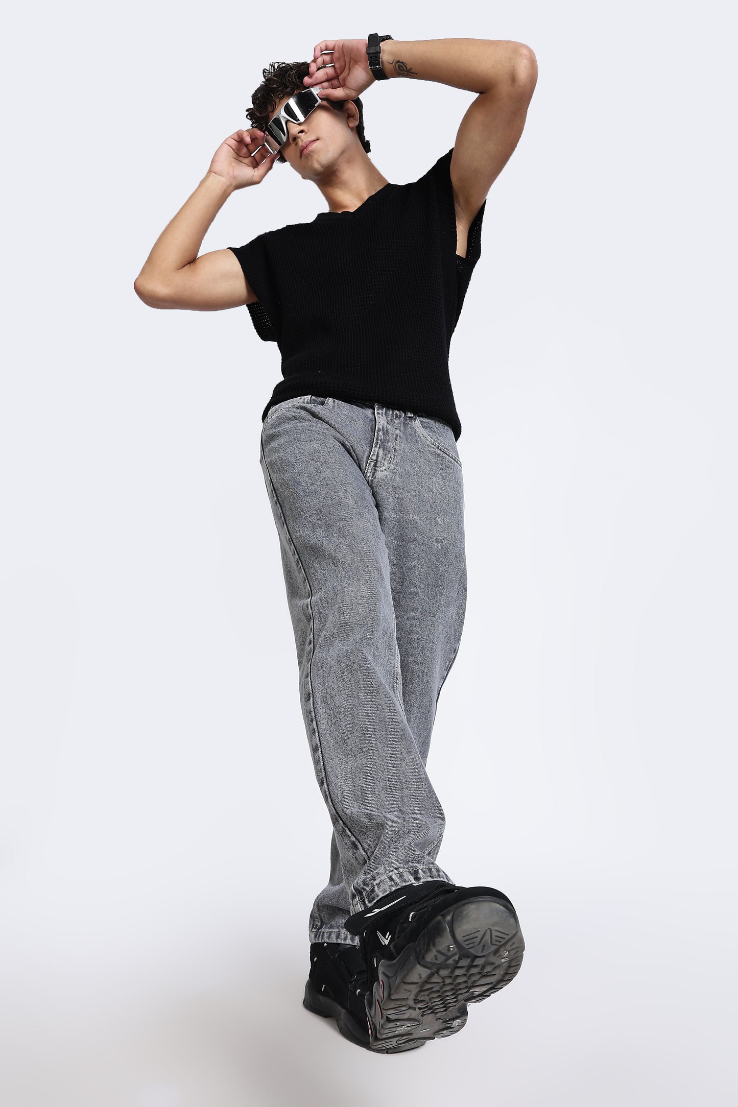 Mom Fit Denim Vintage Grey Jeans