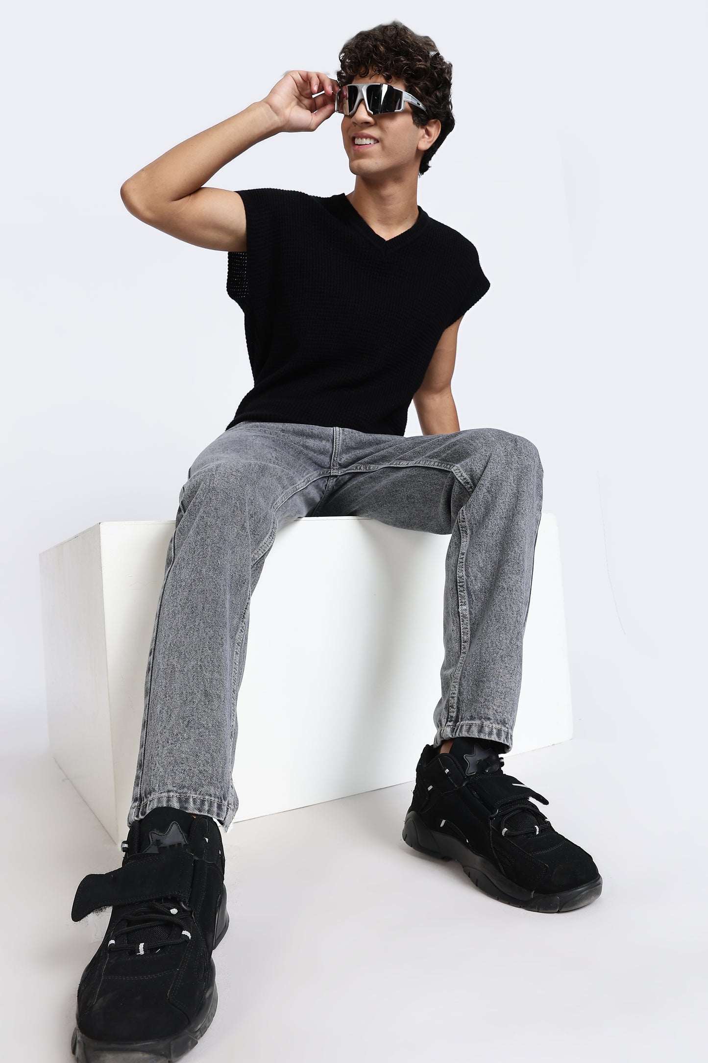 Mom Fit Denim Vintage Grey Jeans