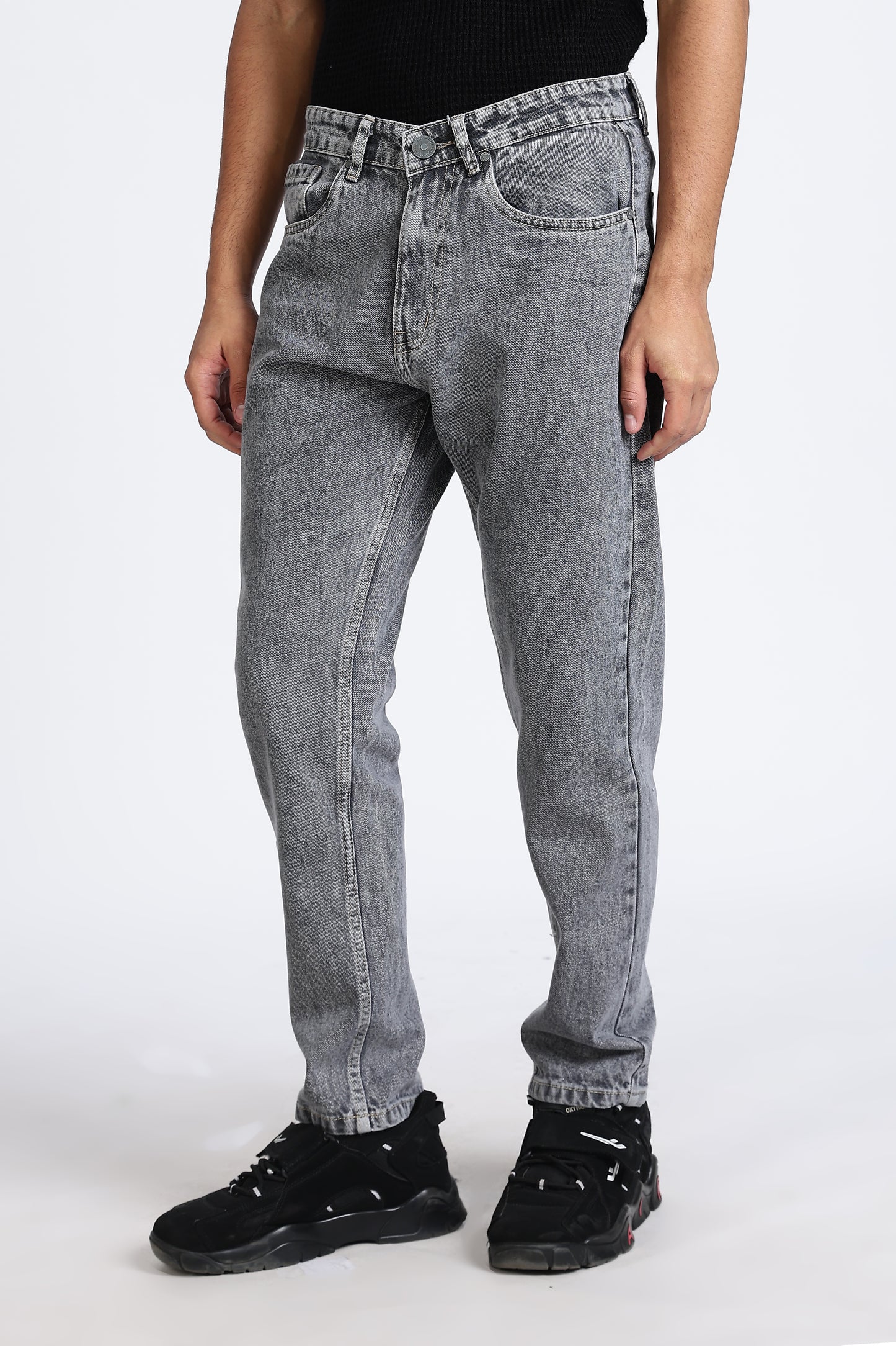 Mom Fit Denim Vintage Grey Jeans