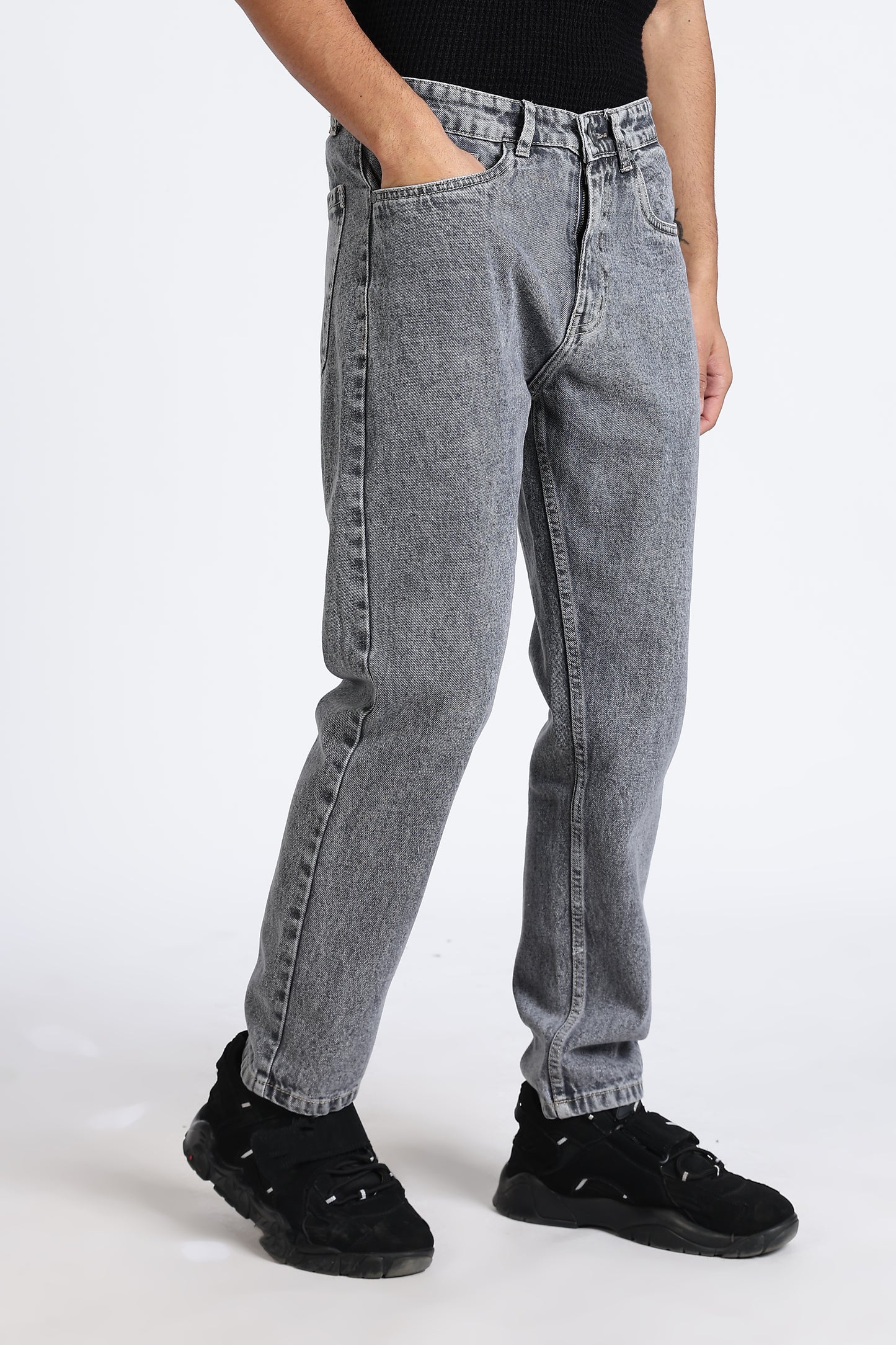 Mom Fit Denim Vintage Grey Jeans