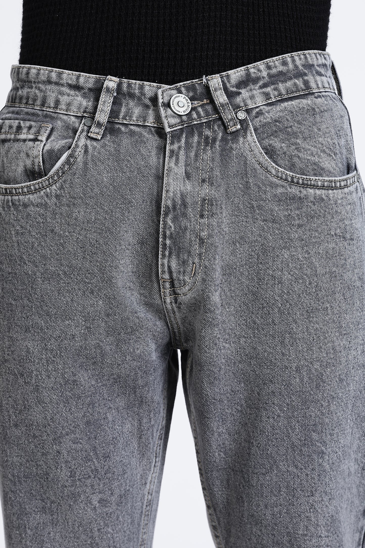 Mom Fit Denim Vintage Grey Jeans