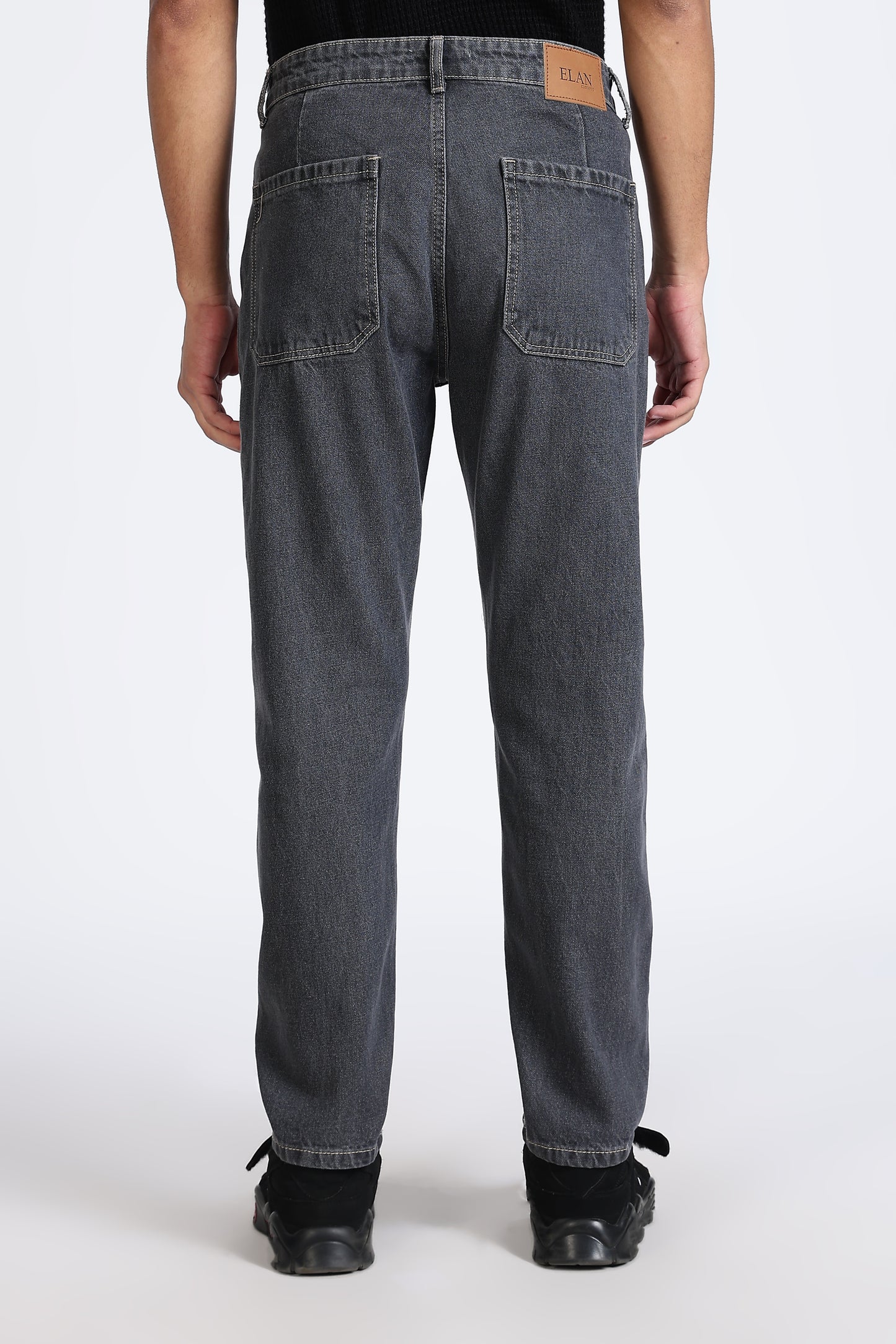 Mom Fit Denim Jeans Charcoal Grey