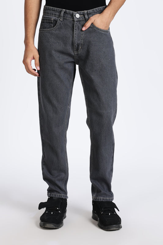 Mom Fit Denim Jeans Charcoal Grey