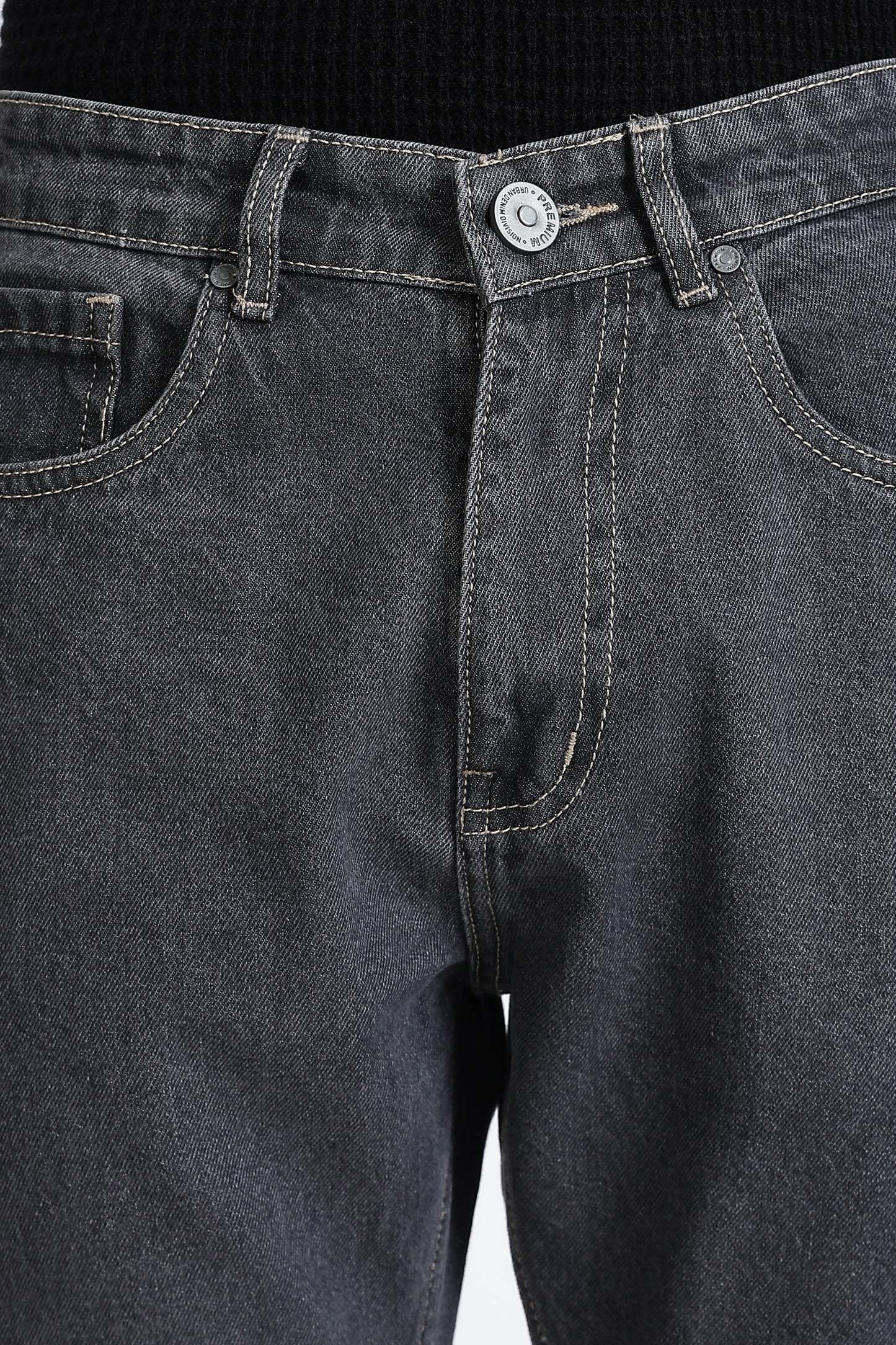 Mom Fit Denim Jeans Charcoal Grey