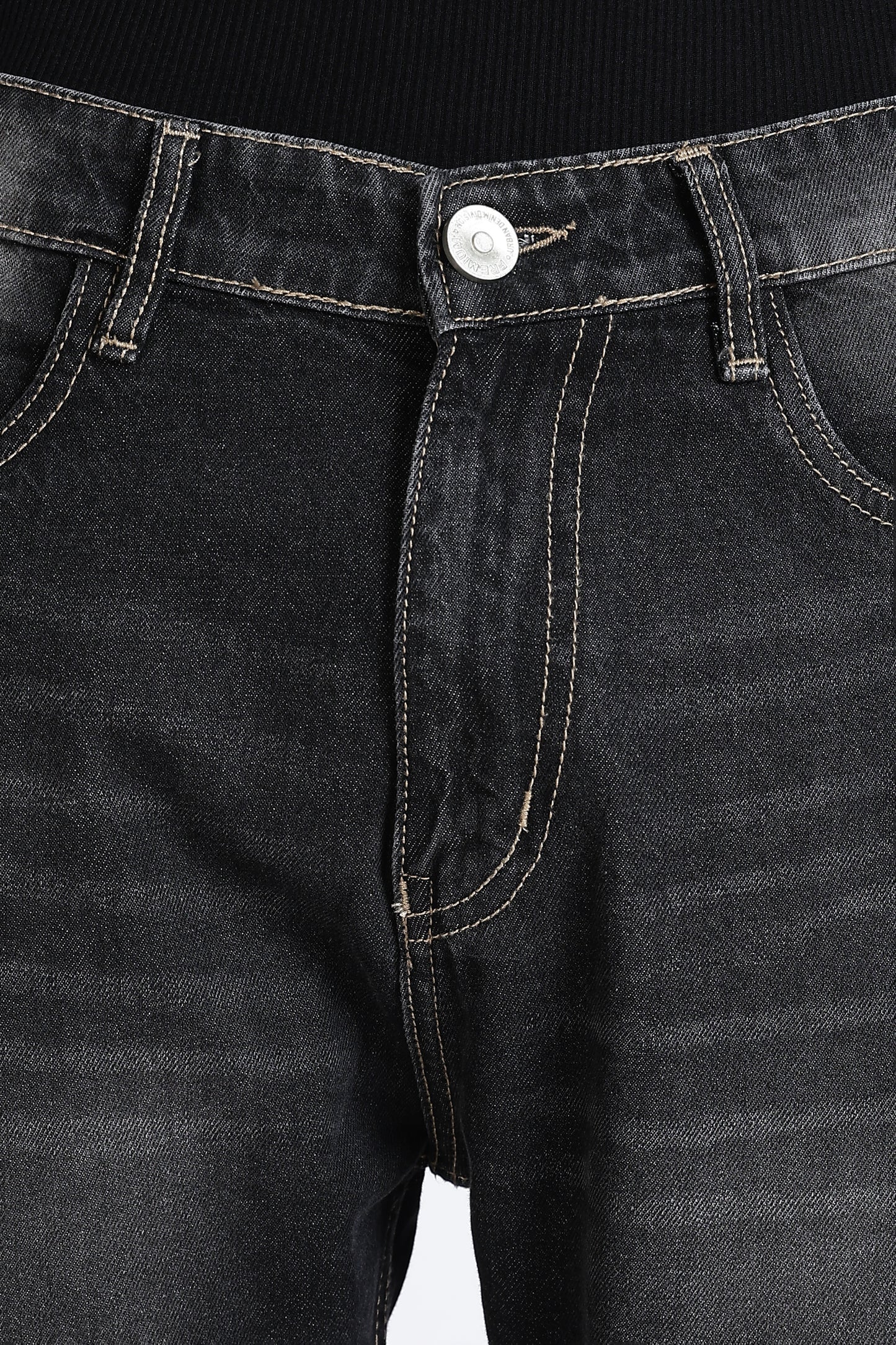 Mom Fit Black Shade Denim Jeans