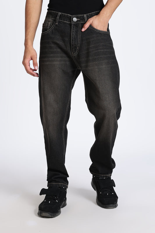 Mom Fit Denim Jeans Smoky Black Shade
