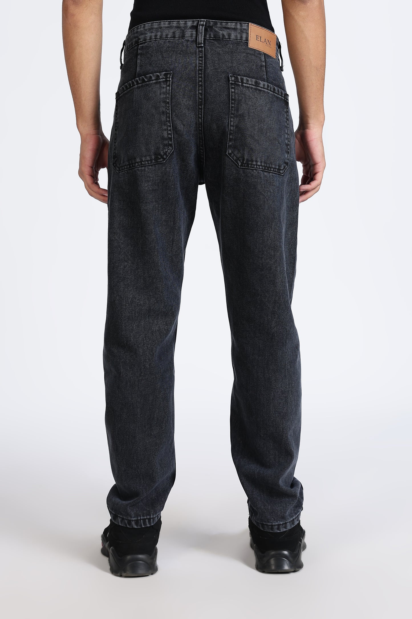 Mom Fit Denim Jeans Carbon Black Shade