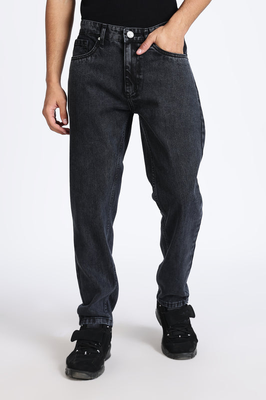 Mom Fit Denim Jeans Carbon Black Shade