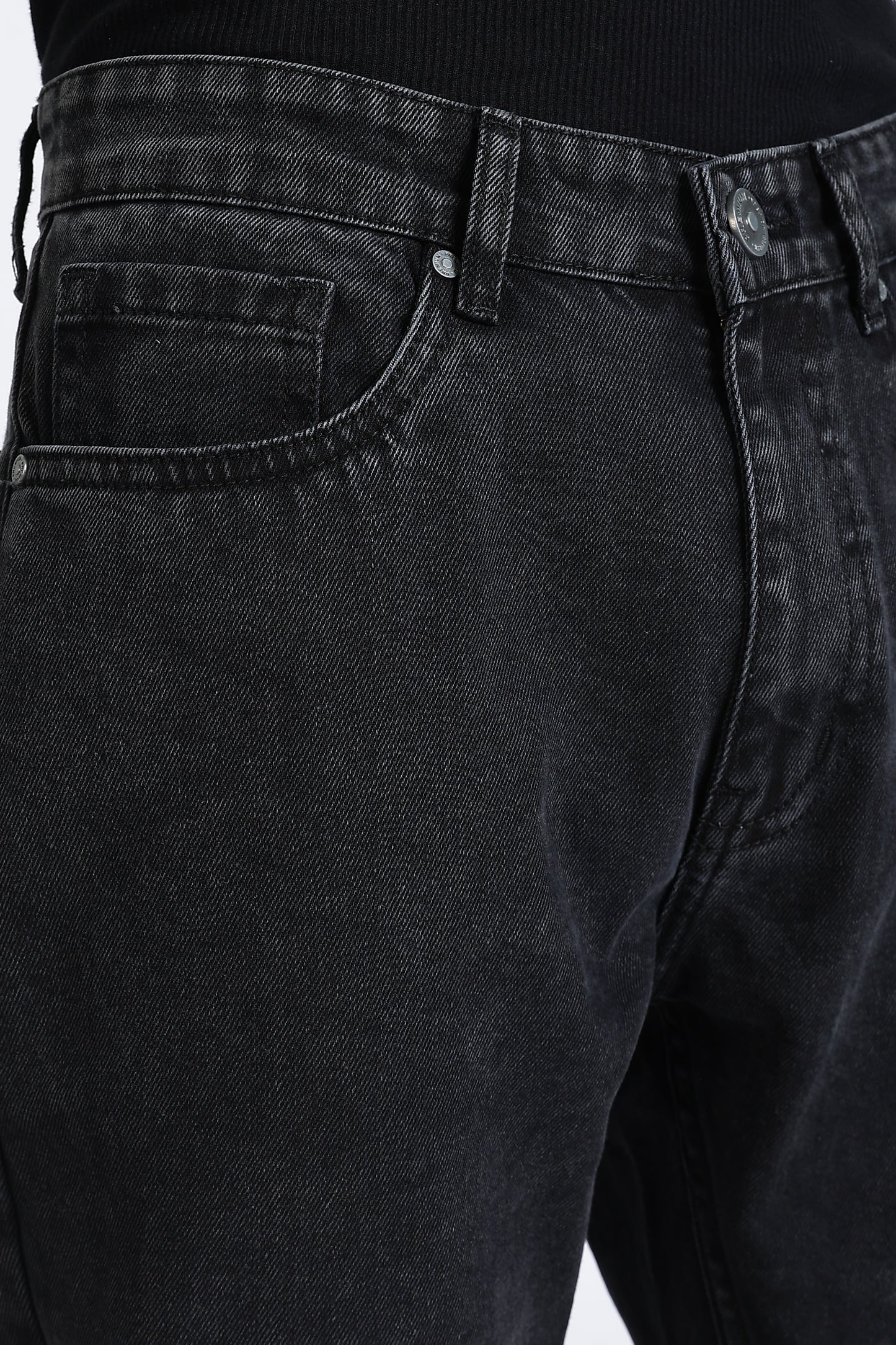Mom Fit Denim Jeans Vintage Black Shade