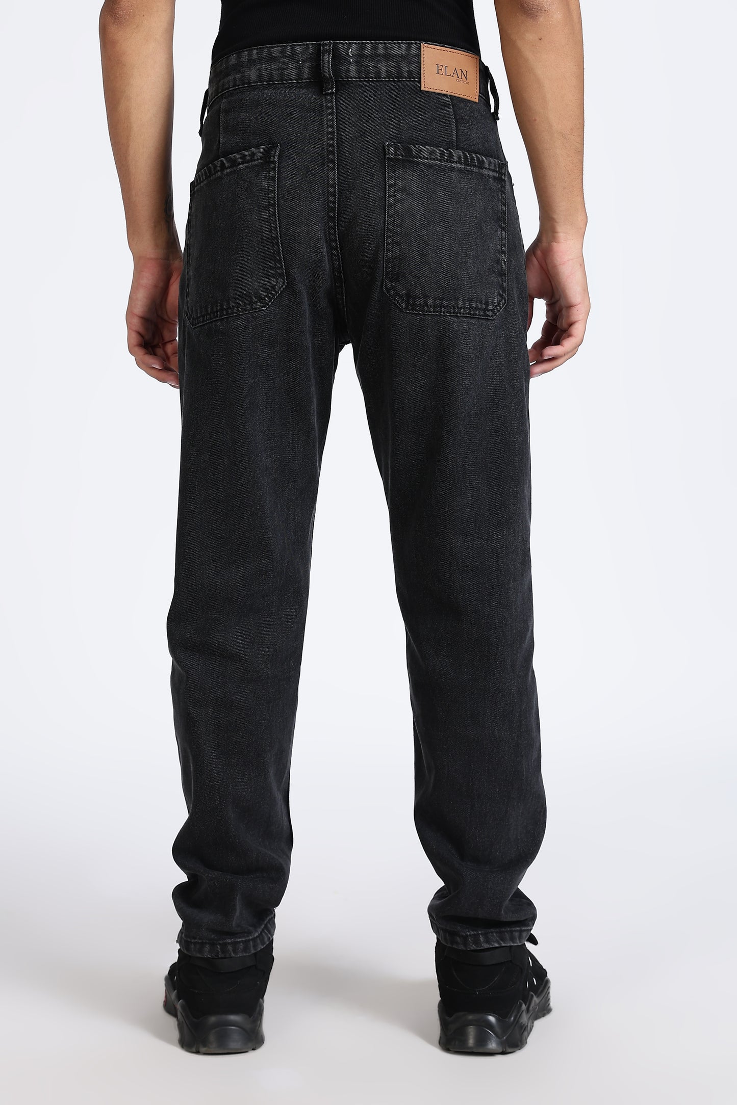 Mom Fit Denim Jeans Vintage Black Shade