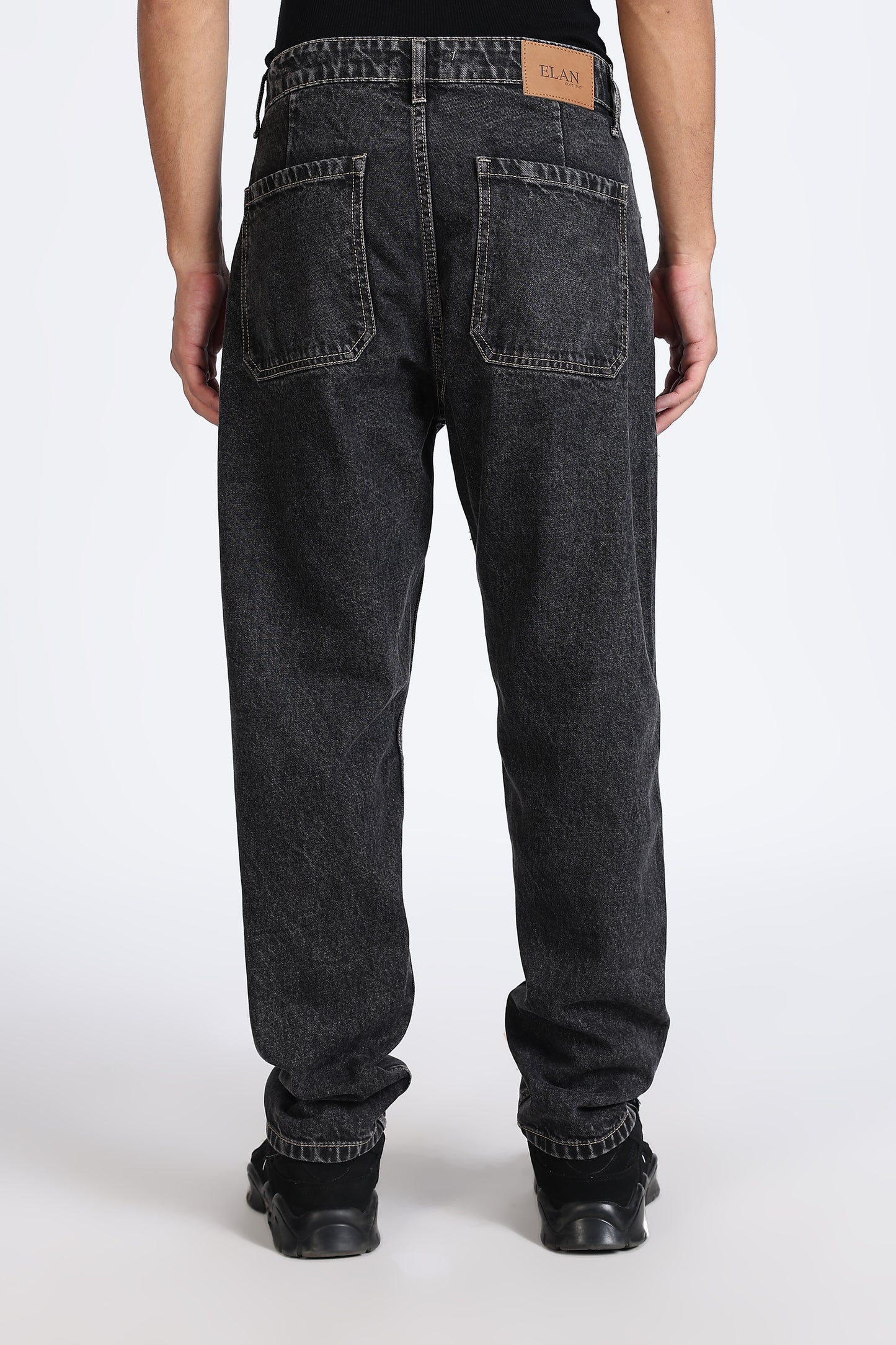 Mom Fit Denim Jeans Dark Grey Shade