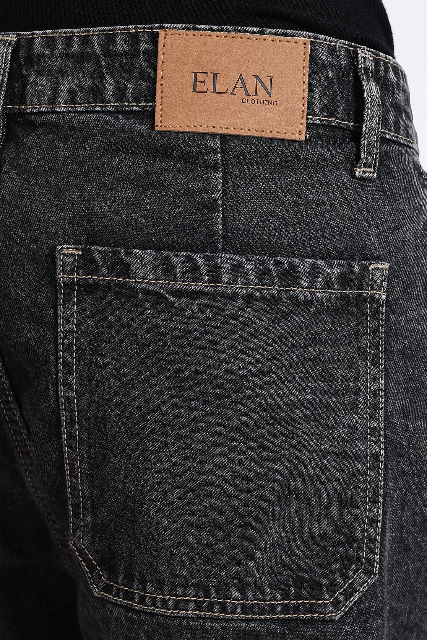 Mom Fit Denim Jeans Dark Grey Shade