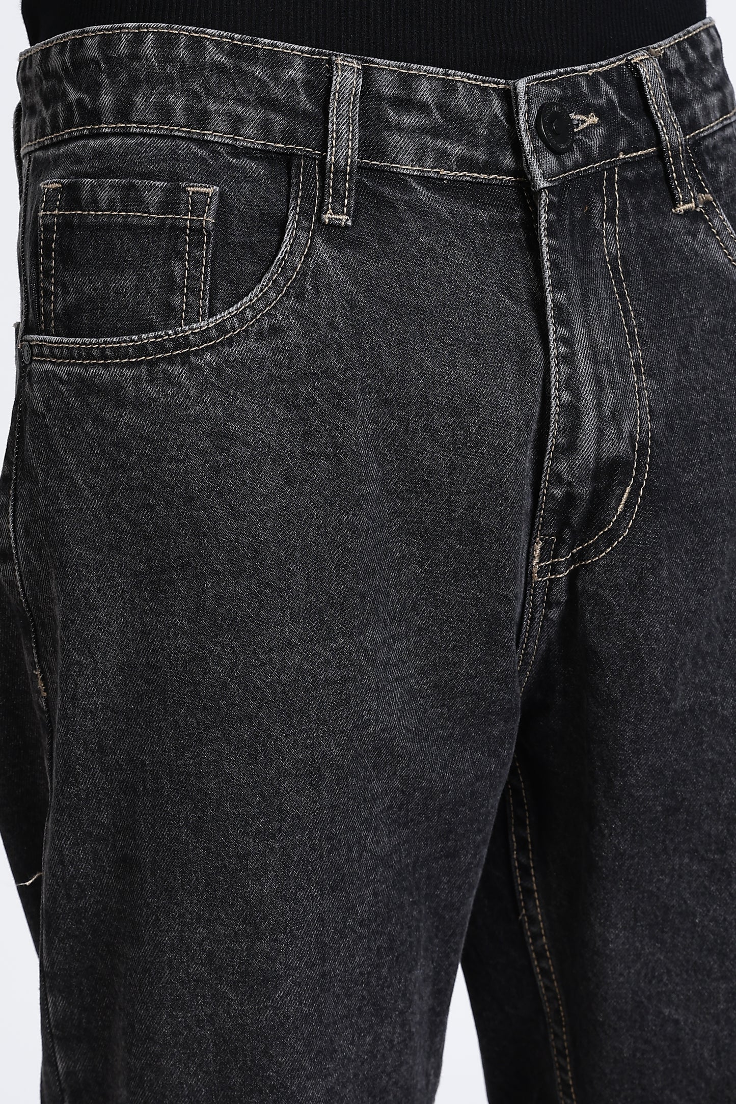 Mom Fit Denim Jeans Dark Grey Shade