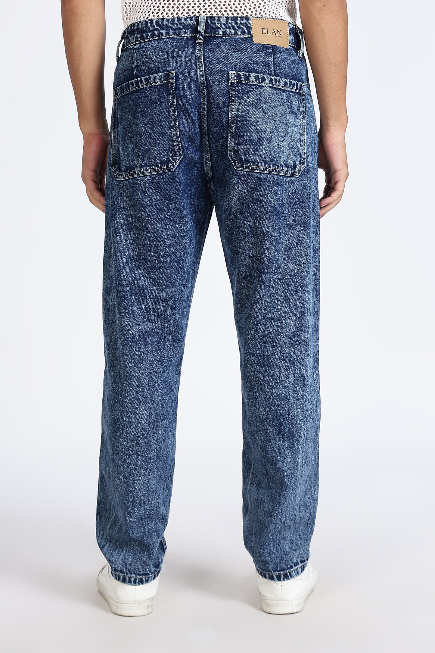 Mom Fit Denim Jeans Vintage Mid Blue Shade