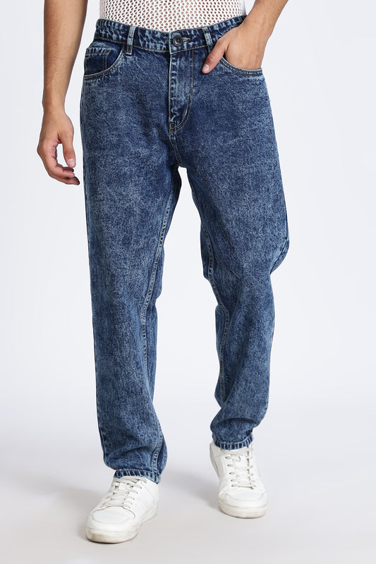 Mom Fit Denim Jeans Vintage Mid Blue Shade