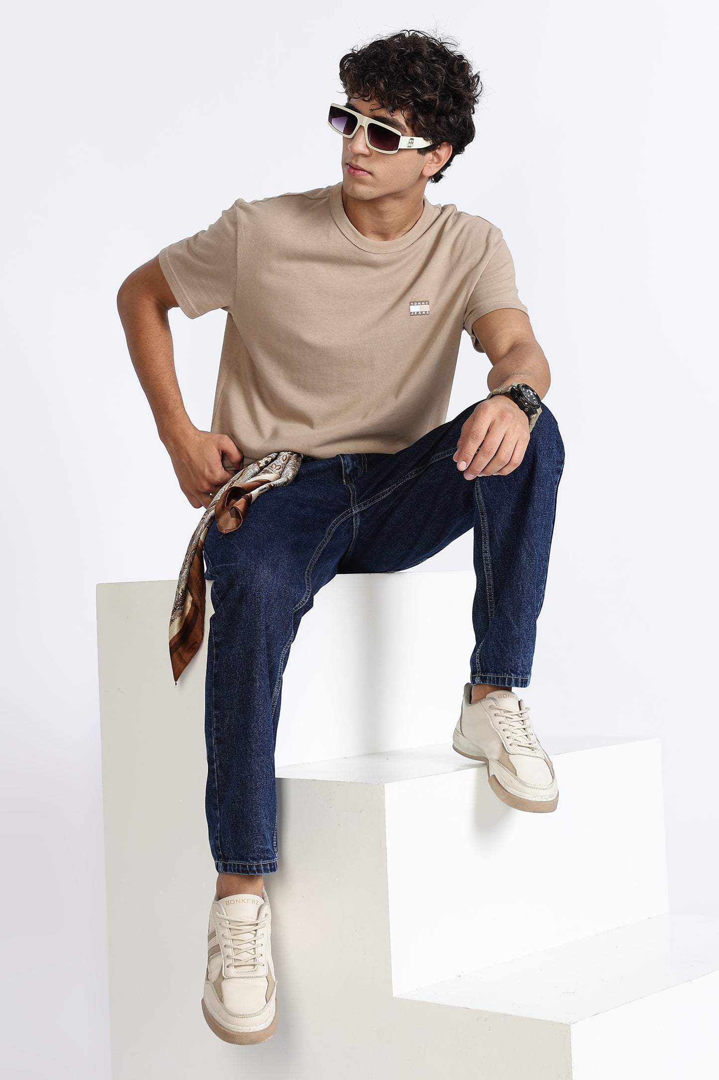 Mom Fit Dark Blue Shade Denim Jeans