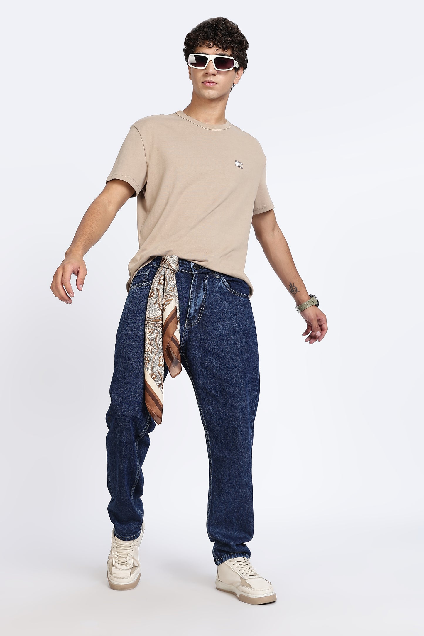 Mom Fit Dark Blue Shade Denim Jeans