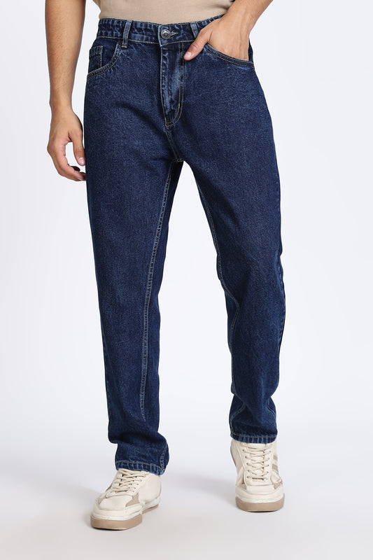 Mom Fit Dark Blue Shade Denim Jeans