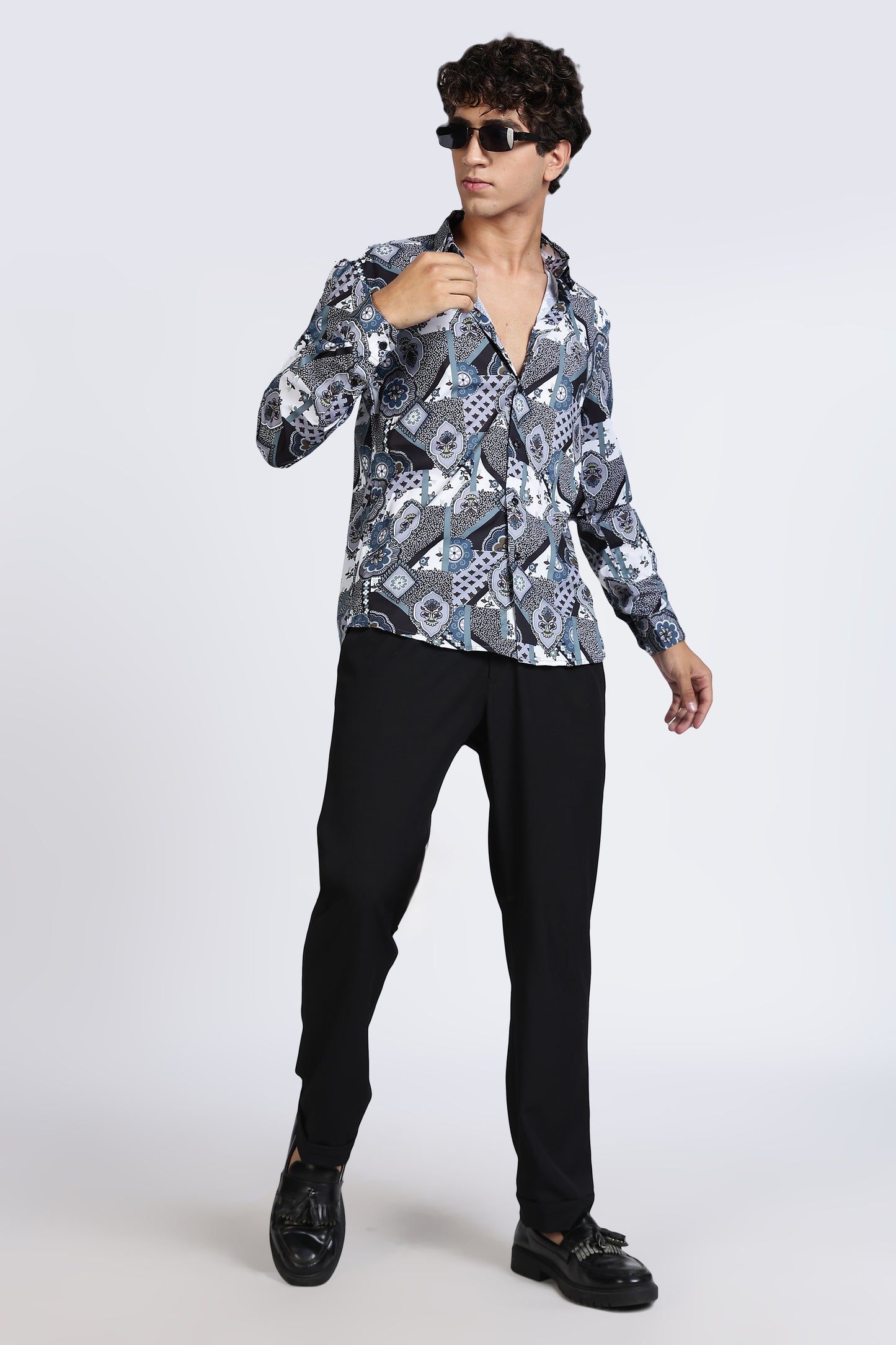Geometric Printed Melange Shirt