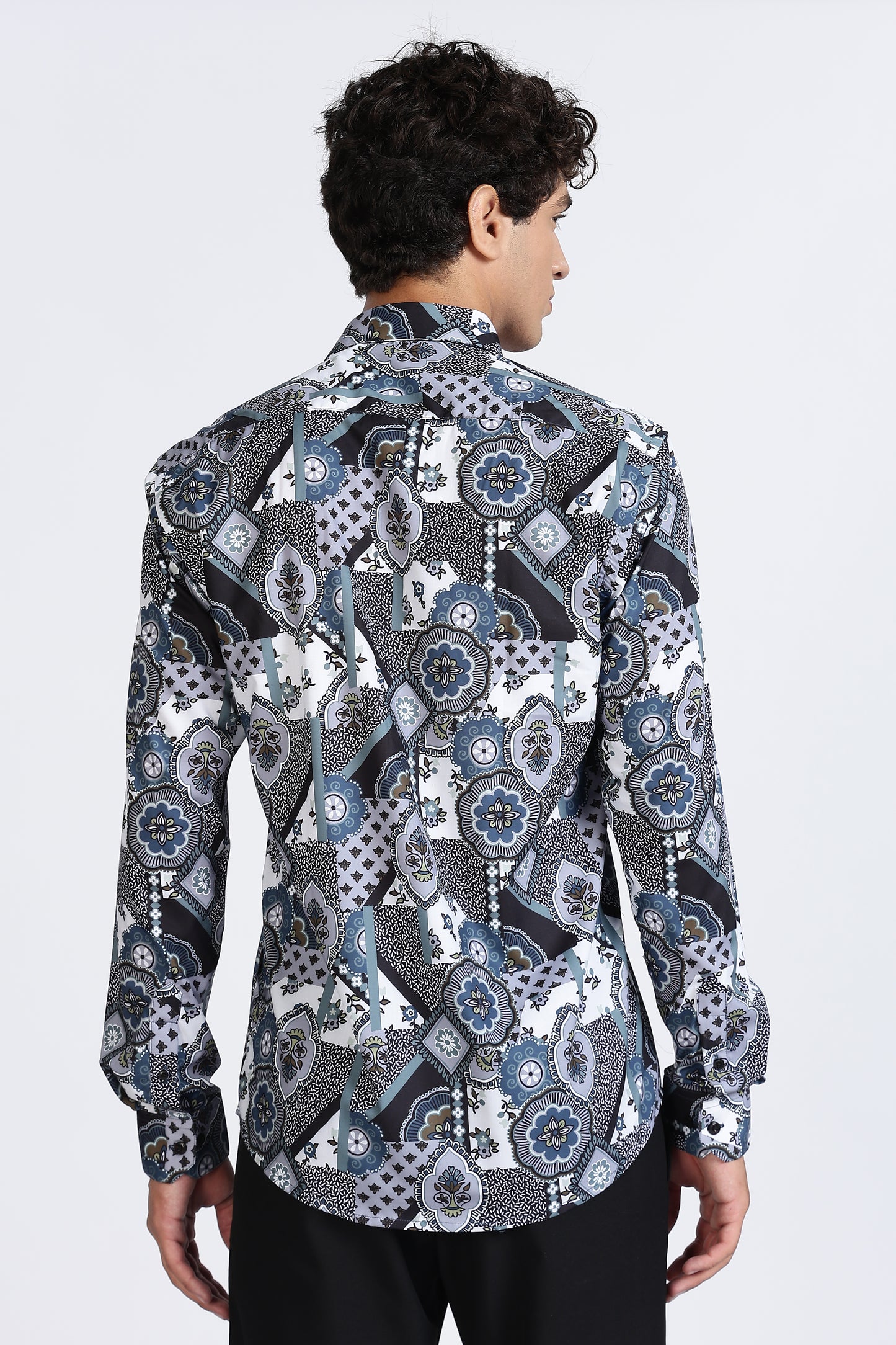Geometric Printed Melange Shirt