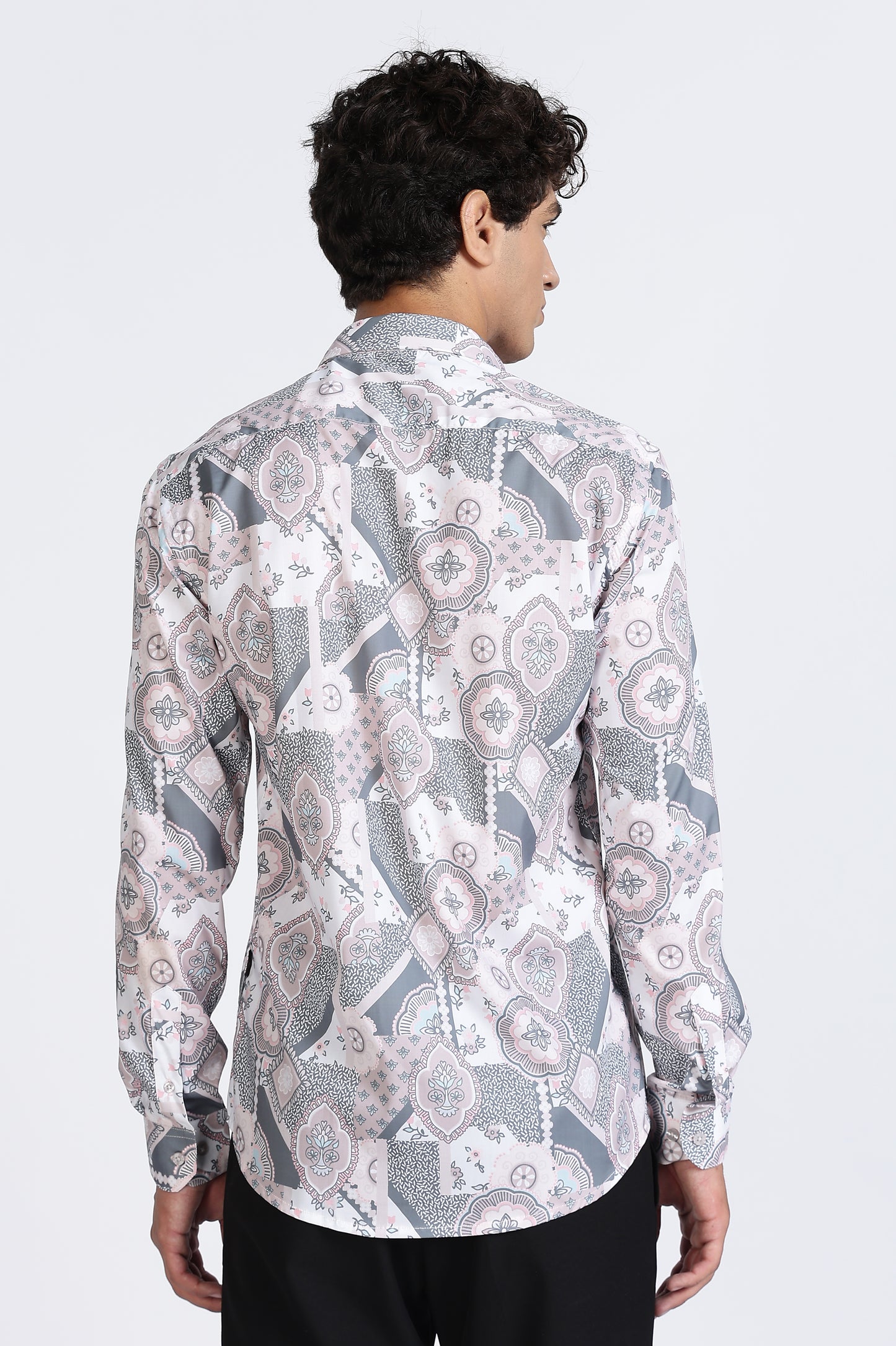 Abstract Printed Melange Shirt