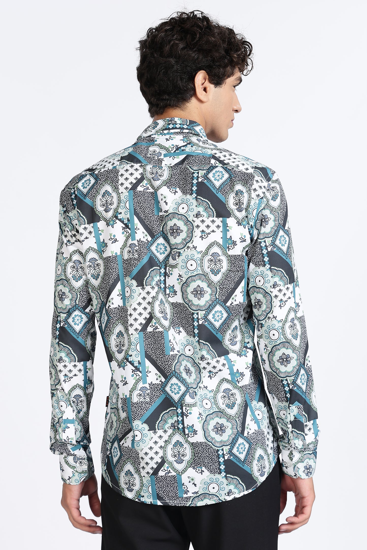 Abstract Printed Melange Shirt