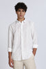Regular Fit White Textured Linen Shirt