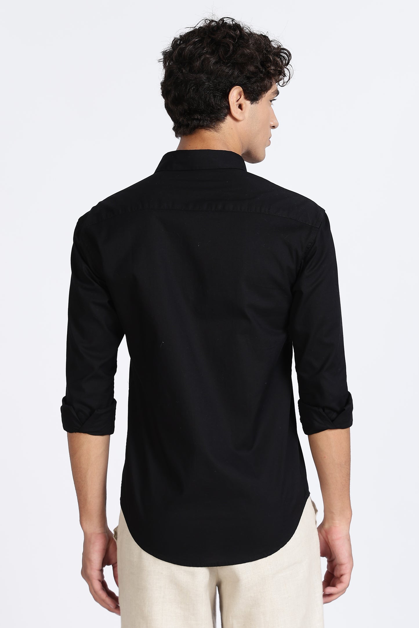 Black Floral Embroidered Designer Shirt