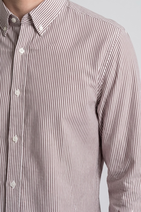 Purple Stripe Linen Regular Fit Shirt