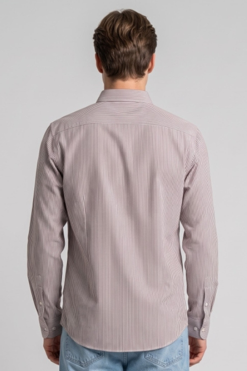 Purple Stripe Linen Regular Fit Shirt