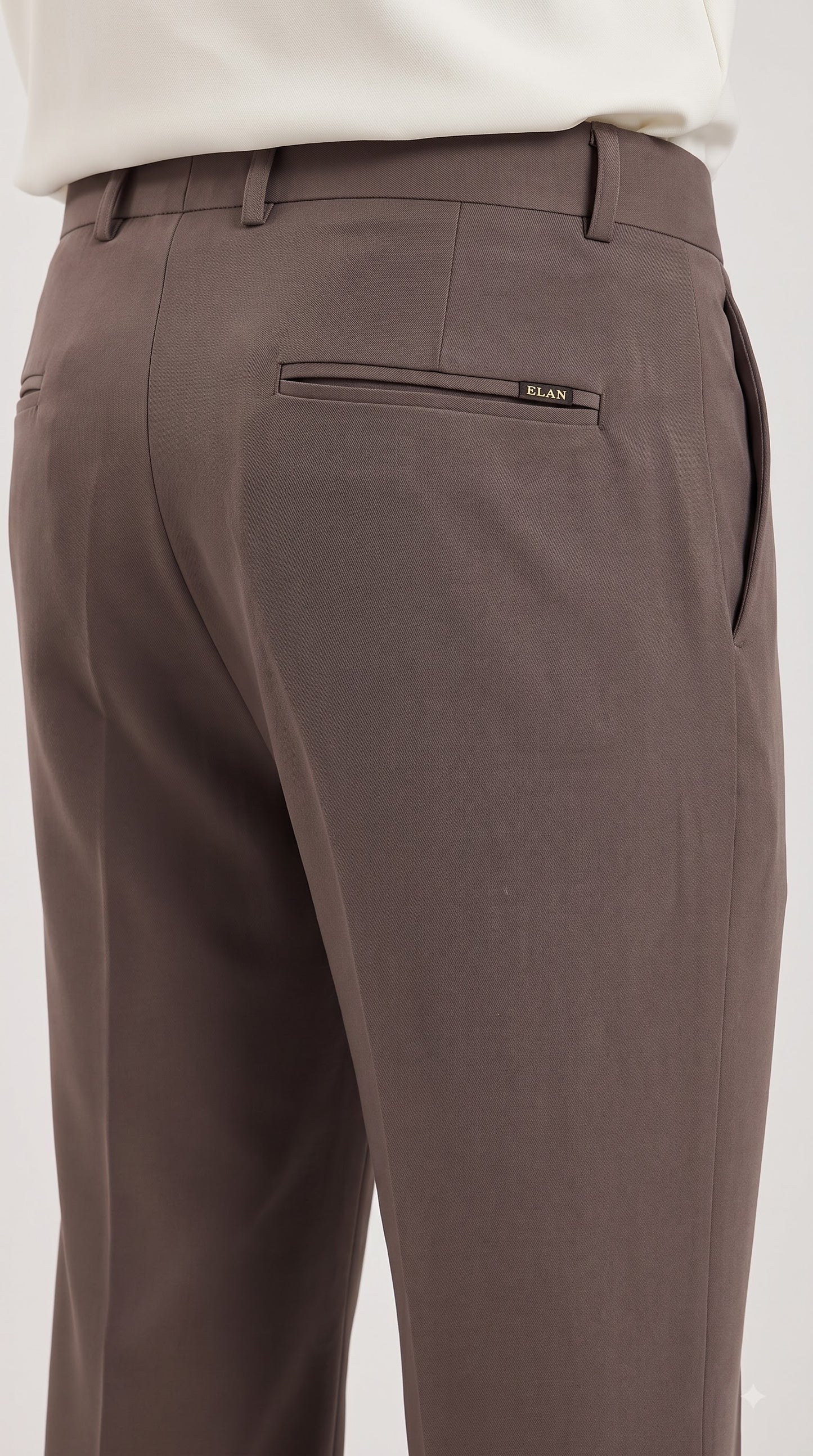 Taupe Tailored Bootcut Stretch Trousers