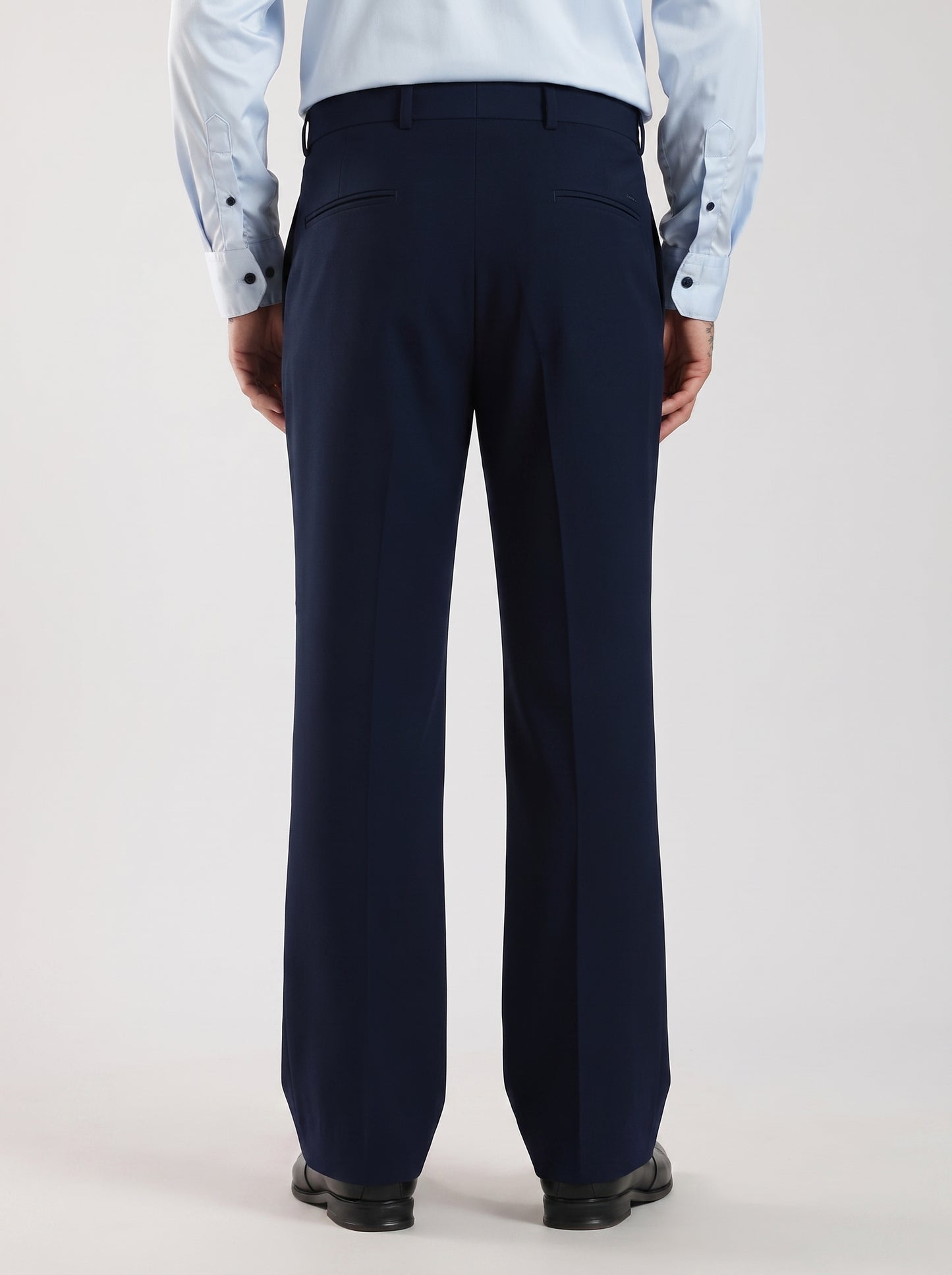Navy Blue Signature Armani-Finish Bootcut Trousers