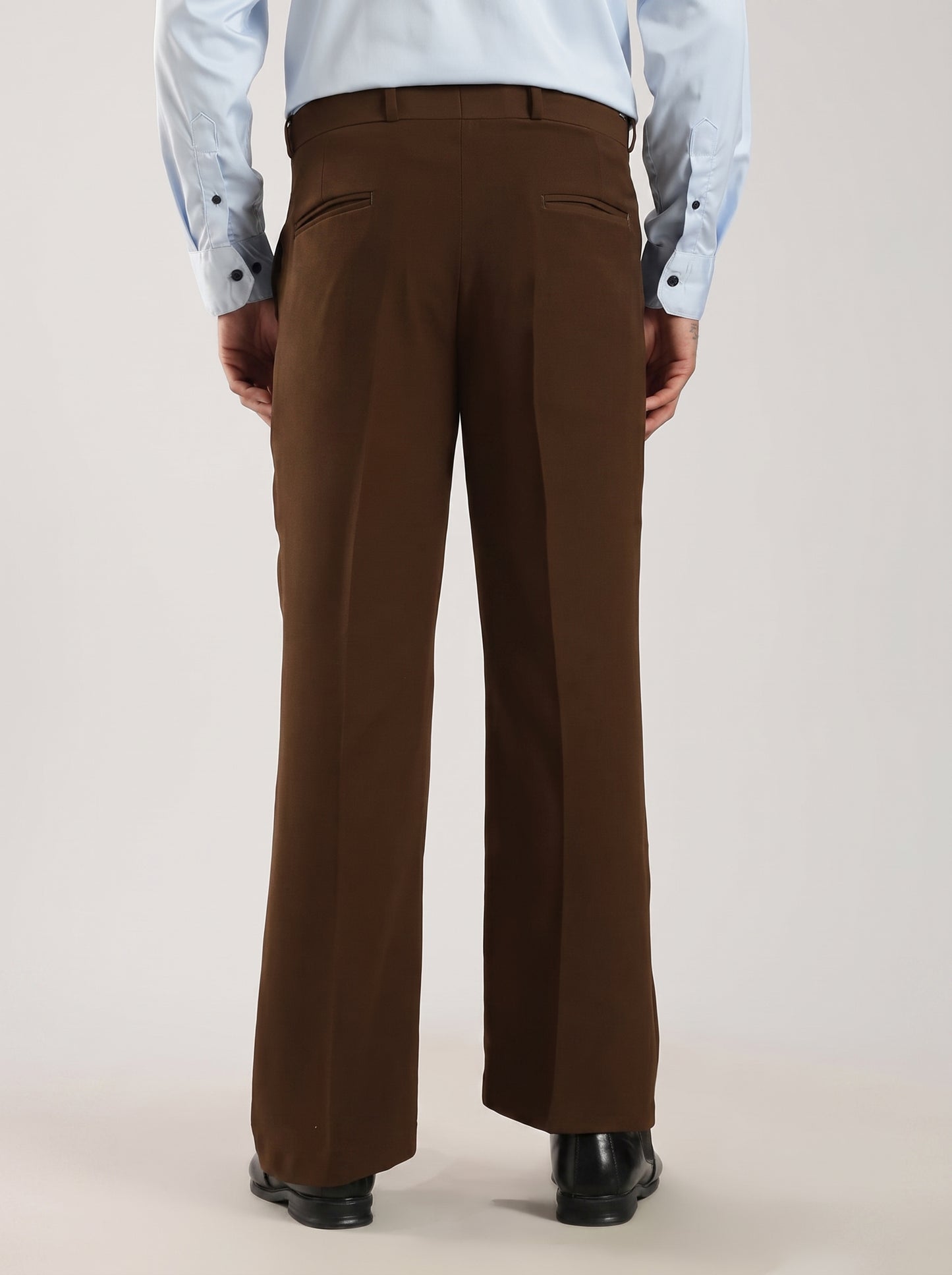 Brown Signature Armani-Finish Bootcut Trousers