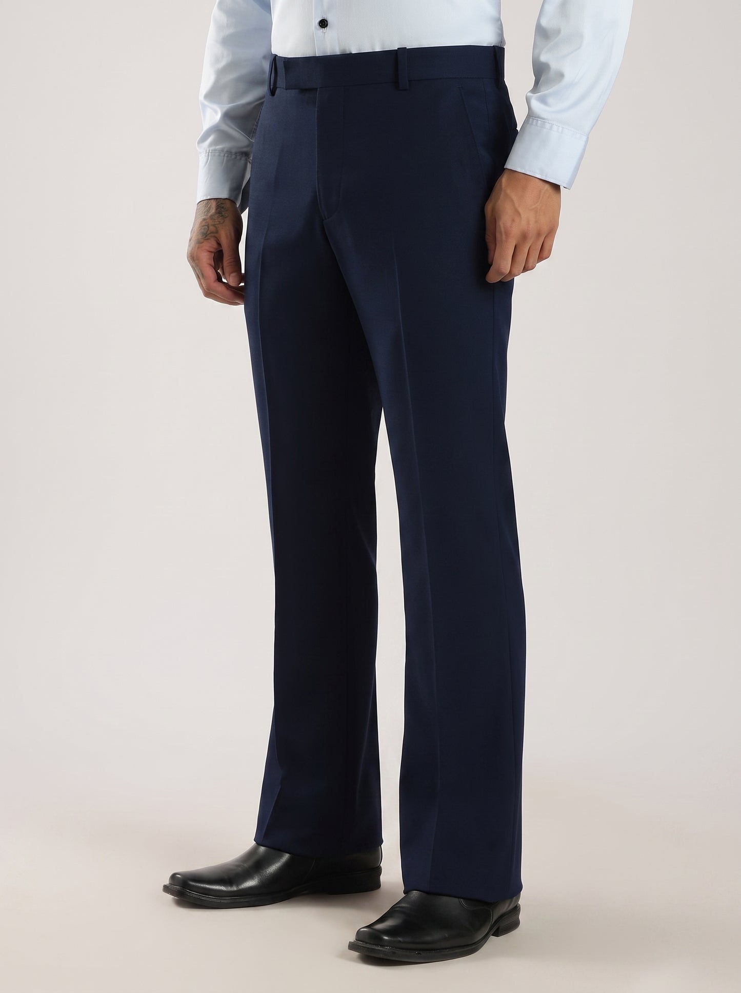 Navy Blue Signature Armani-Finish Bootcut Trousers