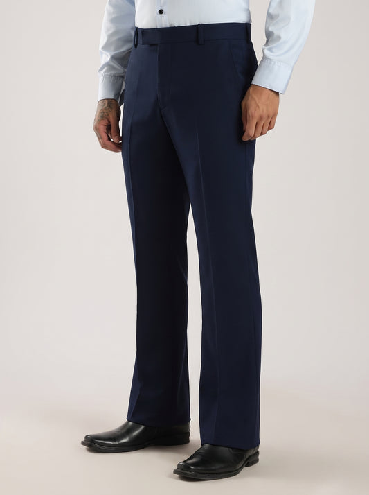 Navy Blue Signature Armani-Finish Bootcut Trousers
