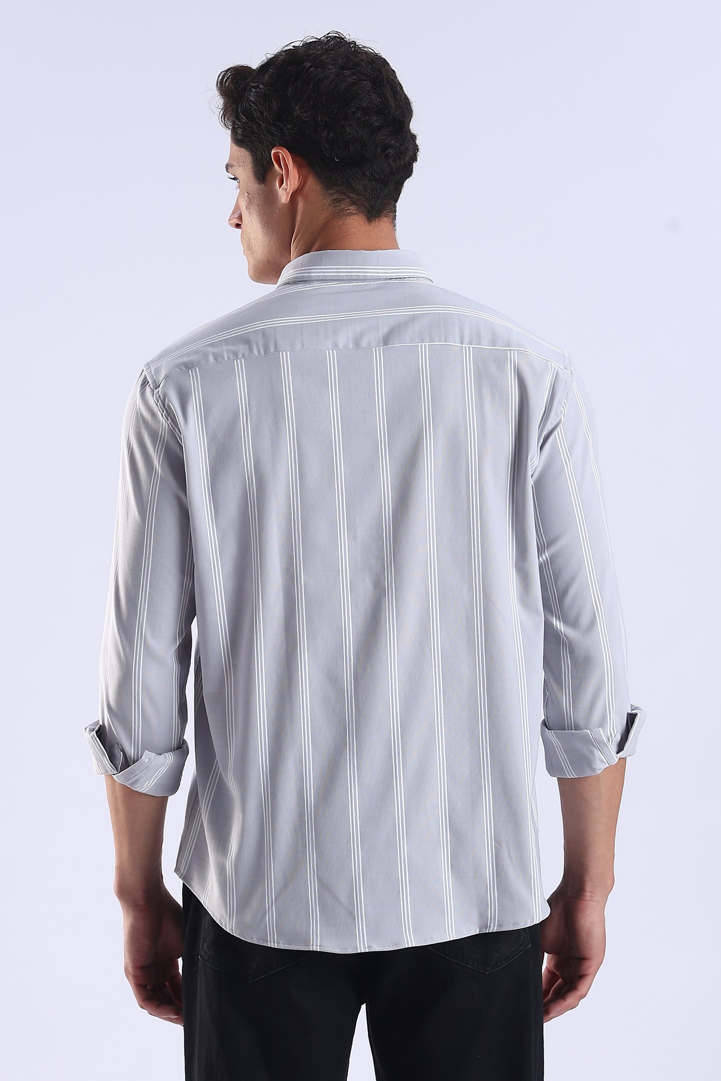 Light Blue Regular Fit Stripe Shirt