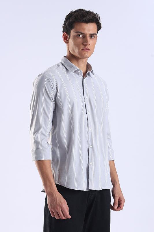 Light Blue Regular Fit Stripe Shirt