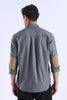 Regular Fit Dark Grey Elbow Patch Shirt