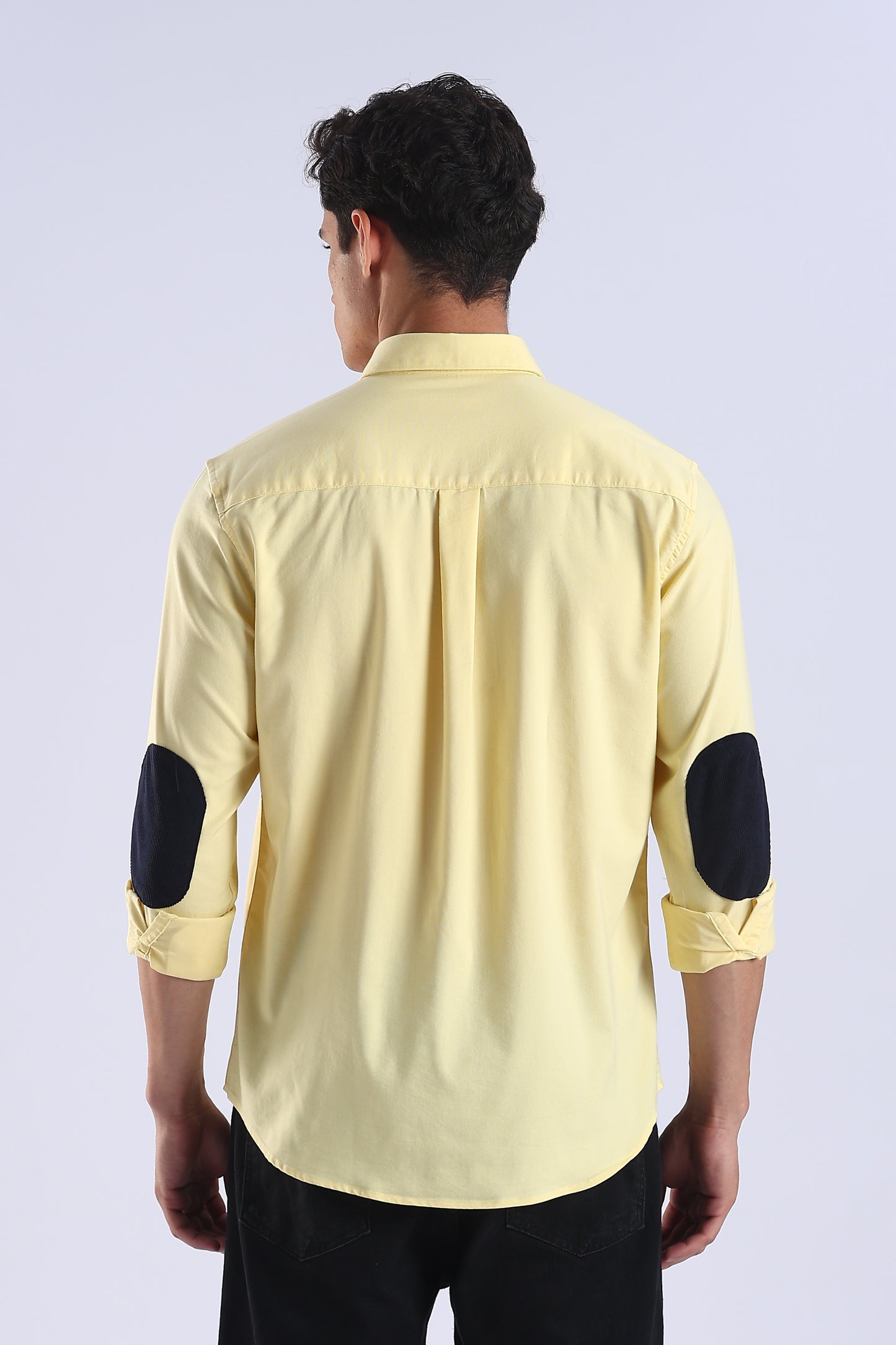 Regular Fit Yellow Elbow Patch Shirt