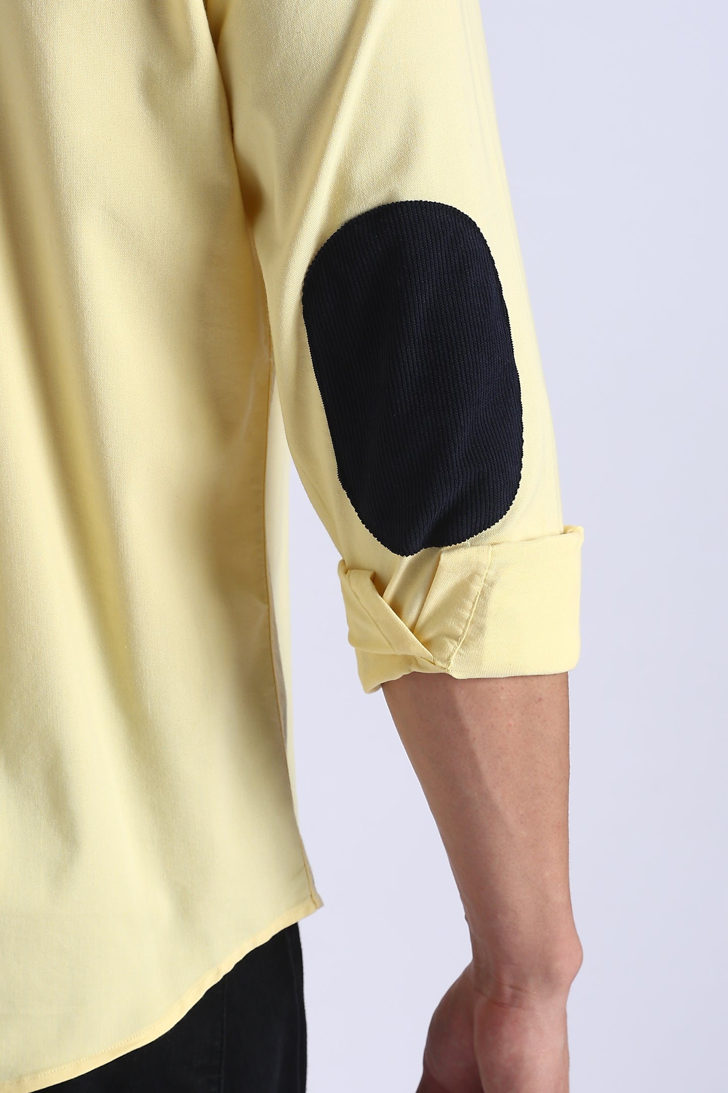 Regular Fit Yellow Elbow Patch Shirt