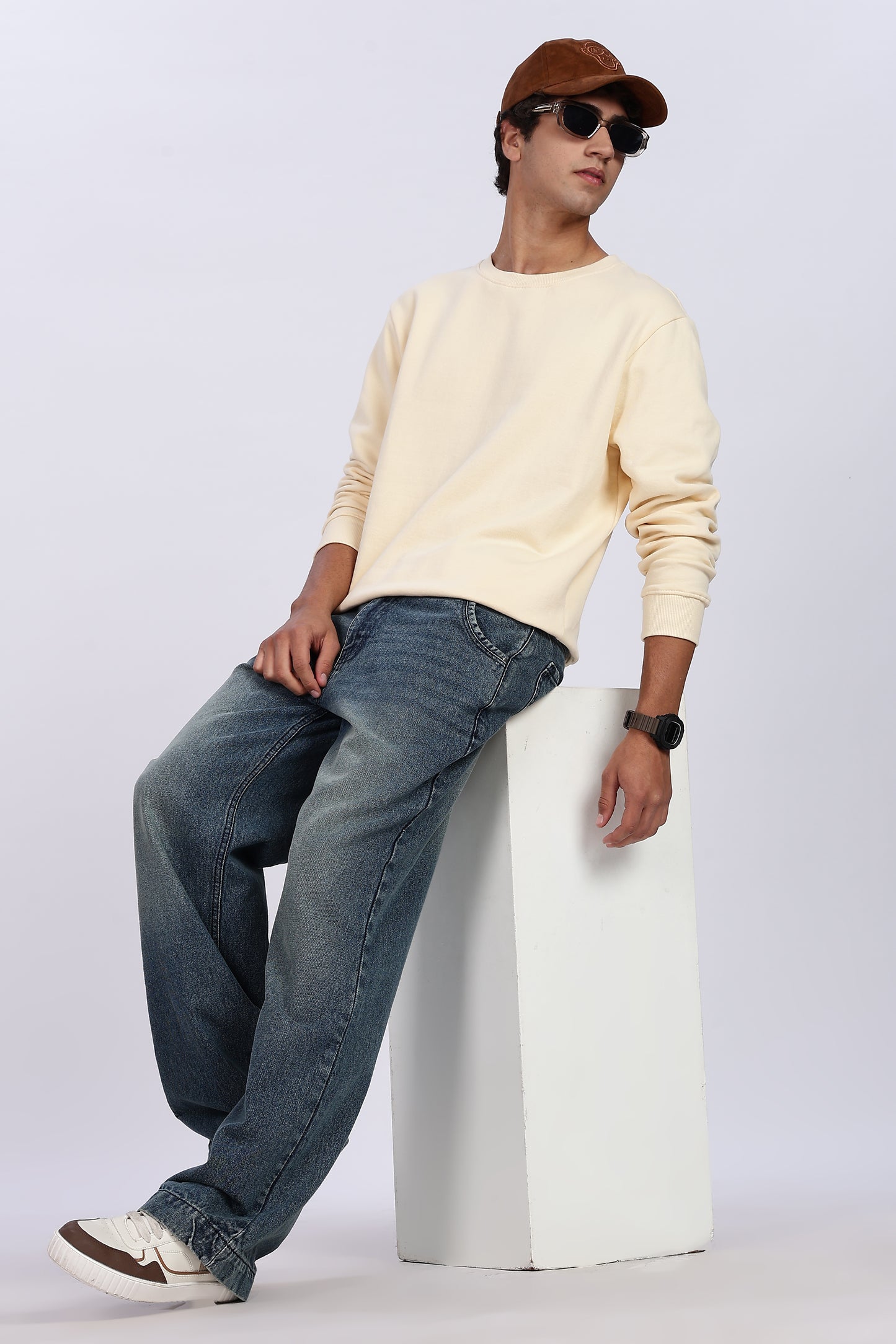 Soft Beige Minimal Sweatshirt