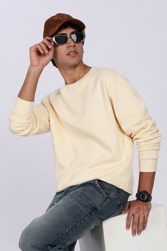 Soft Beige Minimal Sweatshirt