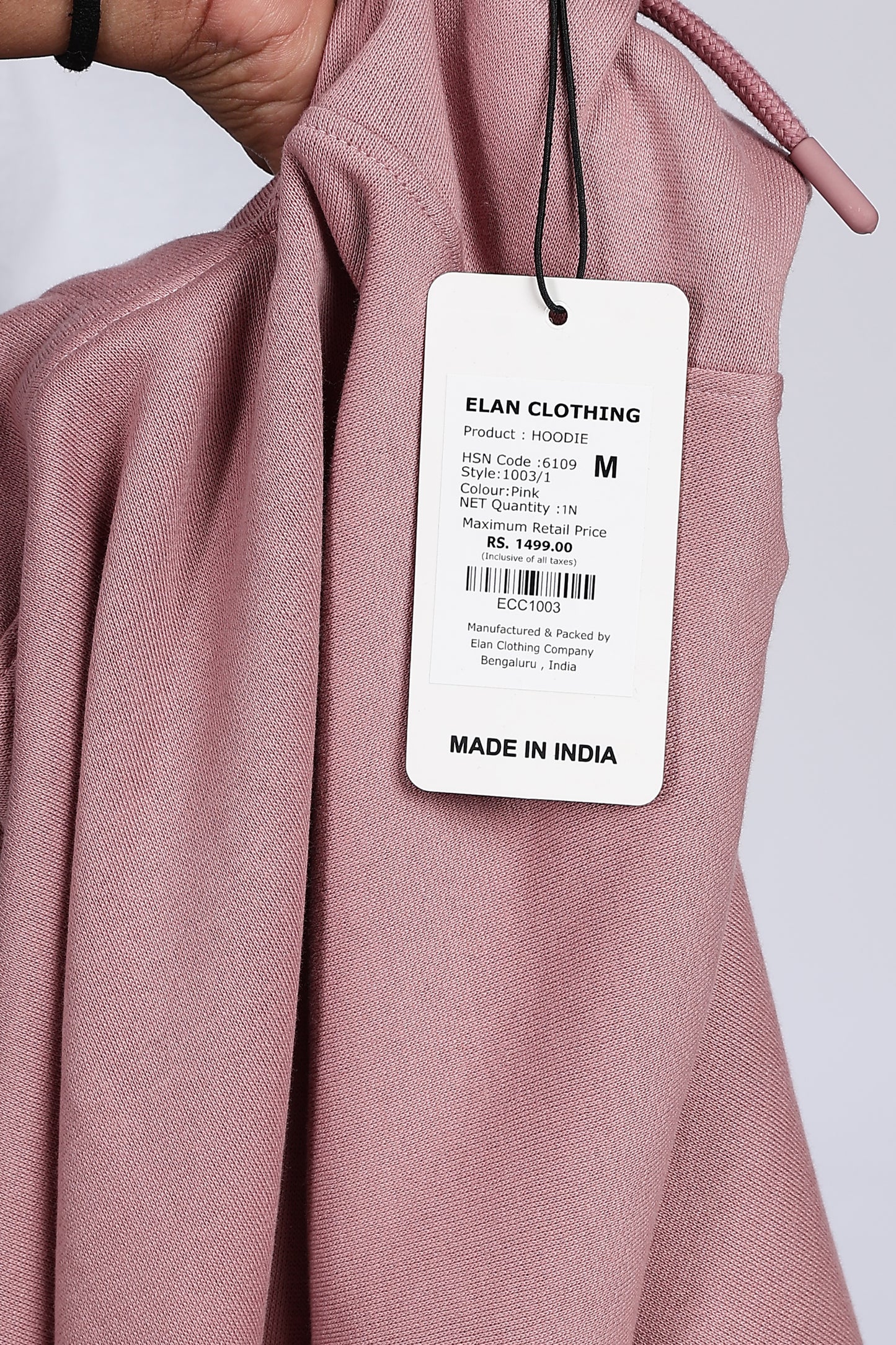 Dusty Pink Minimal Hoodie