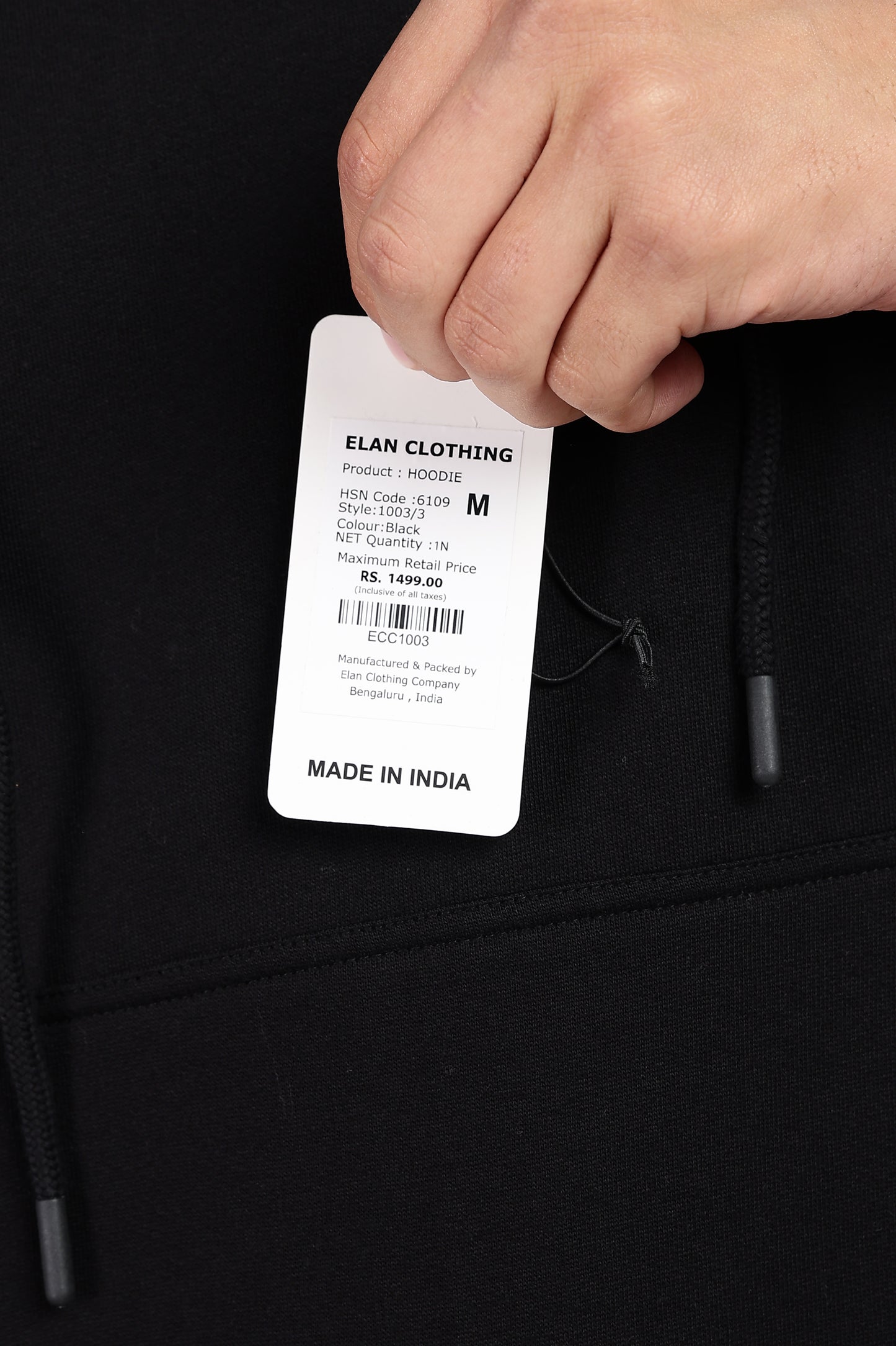 Jet Black Minimal Hoodie