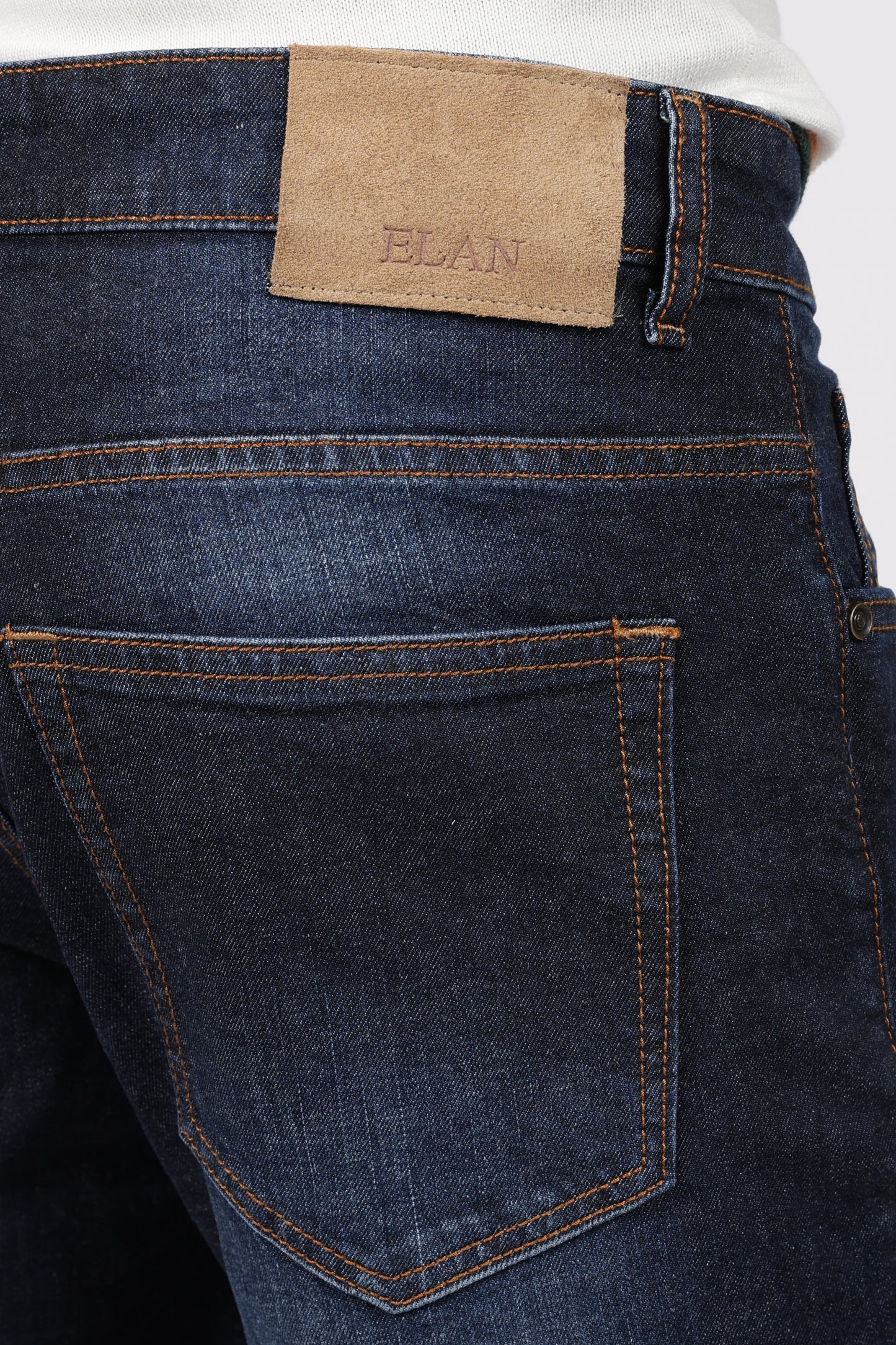 Classic Dark Blue Wash Denim Regular Fit Jeans