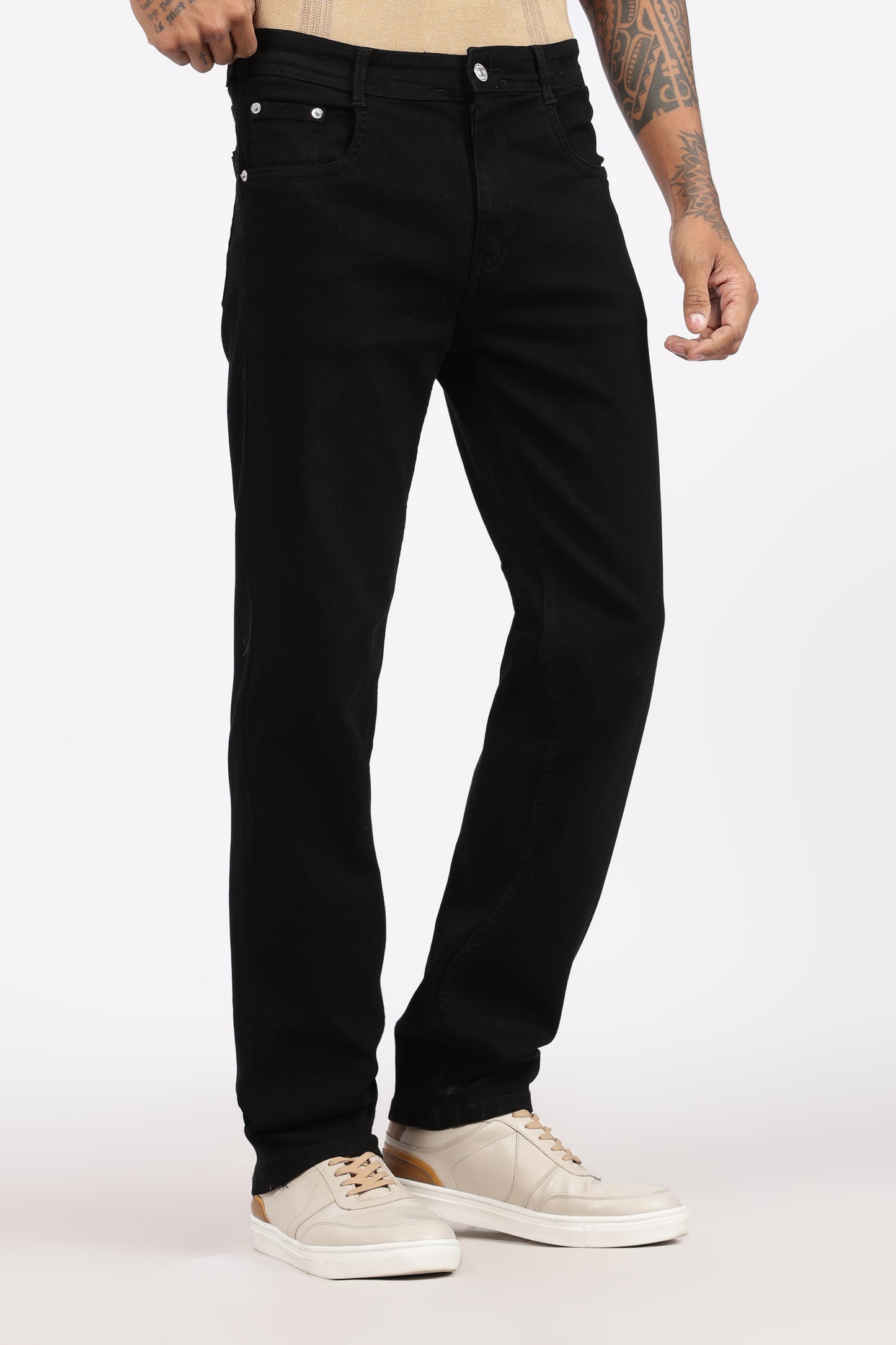 Black Denim Regular Fit Jeans