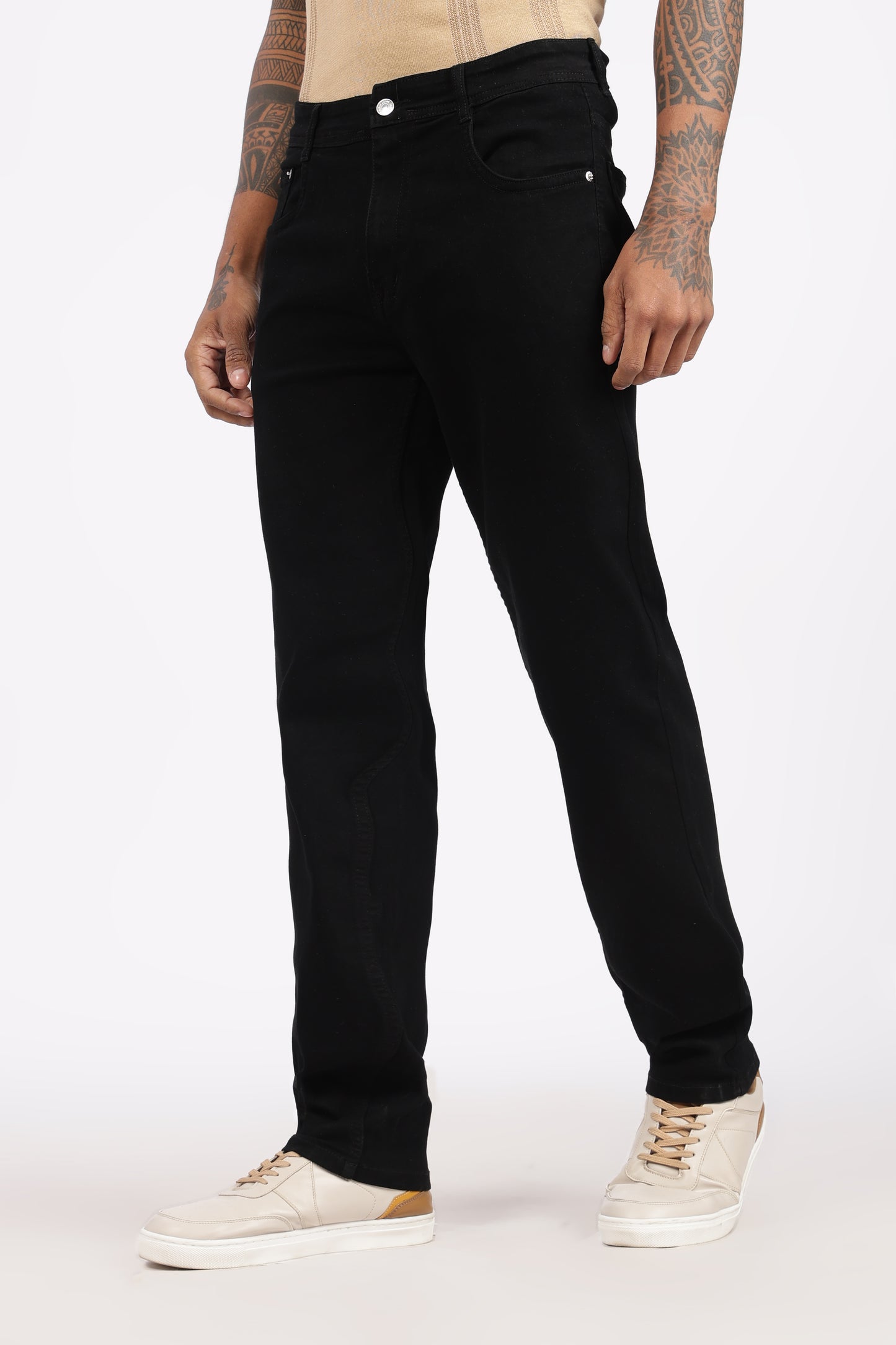 Black Denim Regular Fit Jeans