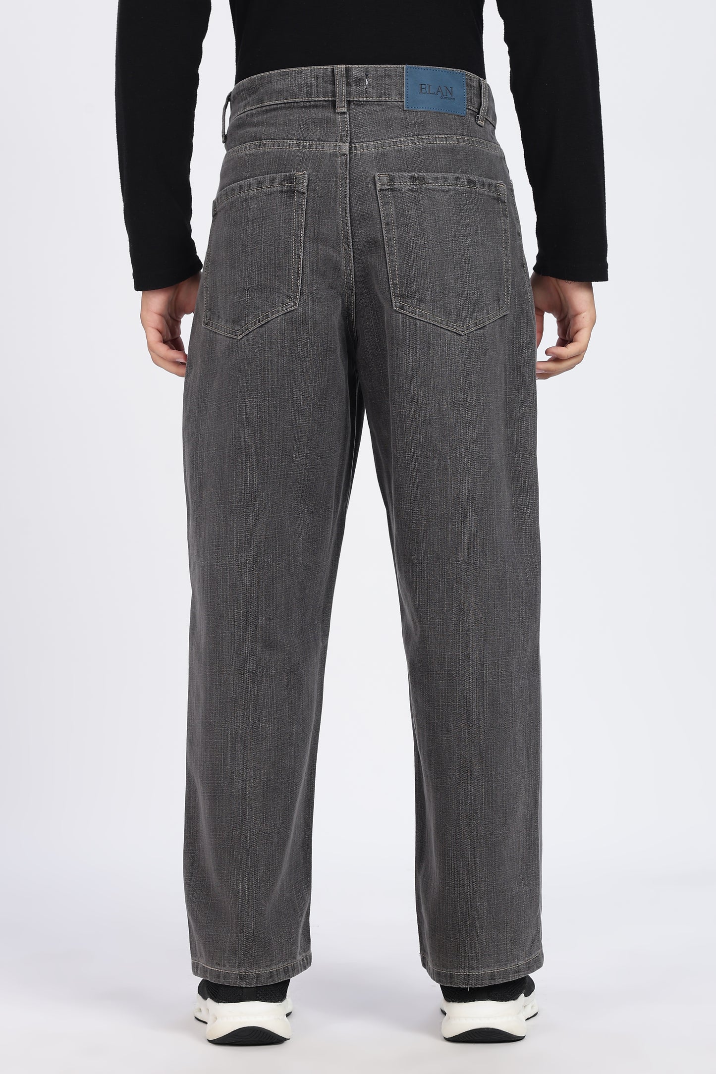 Washed Charcoal Grey Loose Fit Denim Jeans