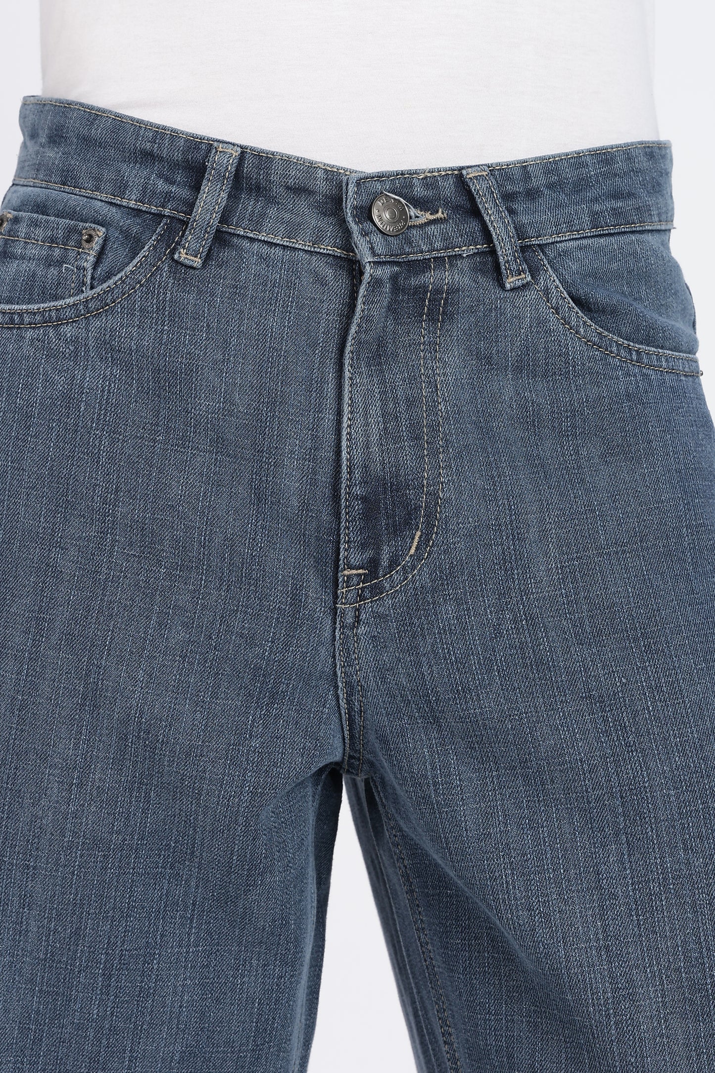 Mid Blue Loose Fit Denim Jeans